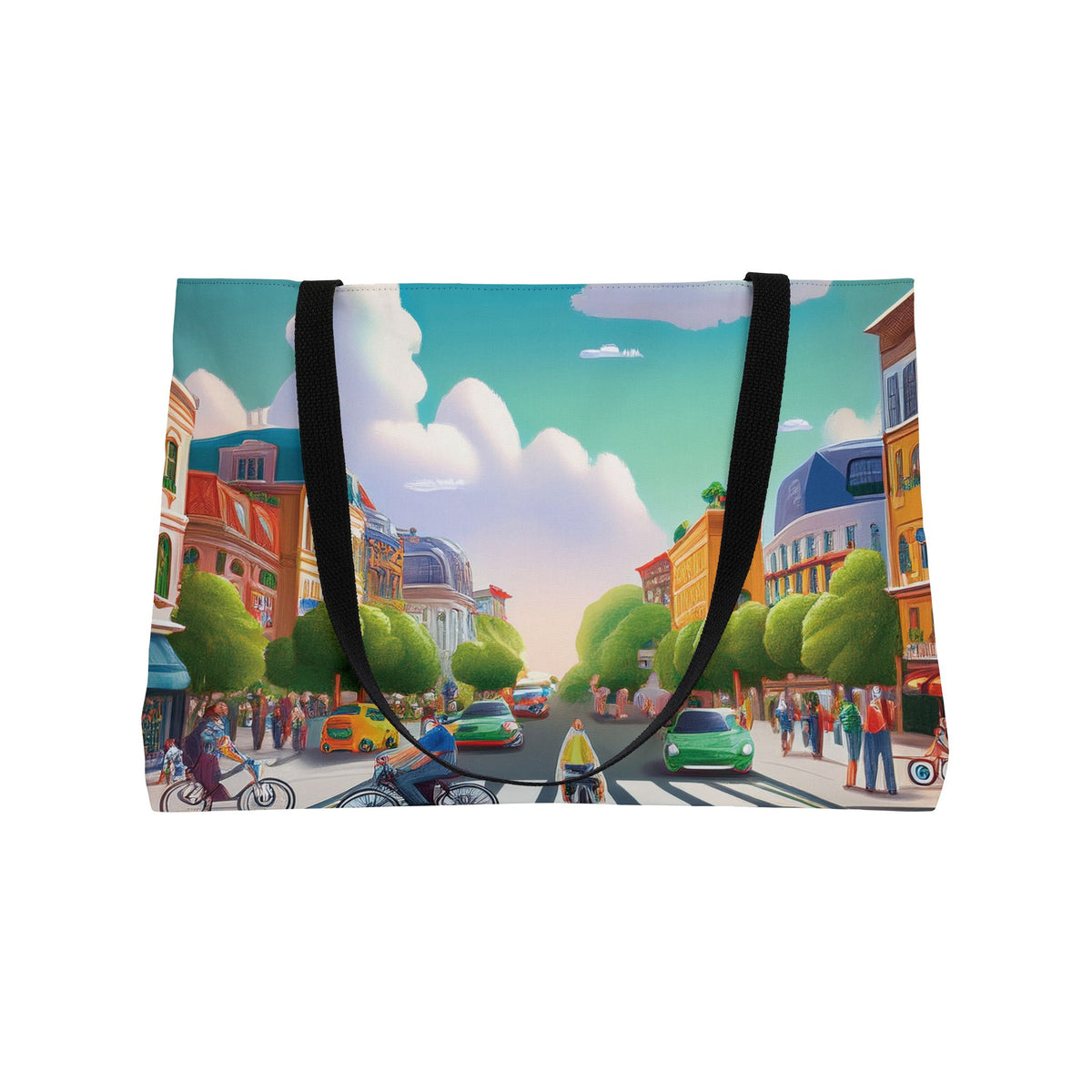 City Street Photo Print Big Bag  100% Spun Poly 24x13 Canvas Art Bag C-02
