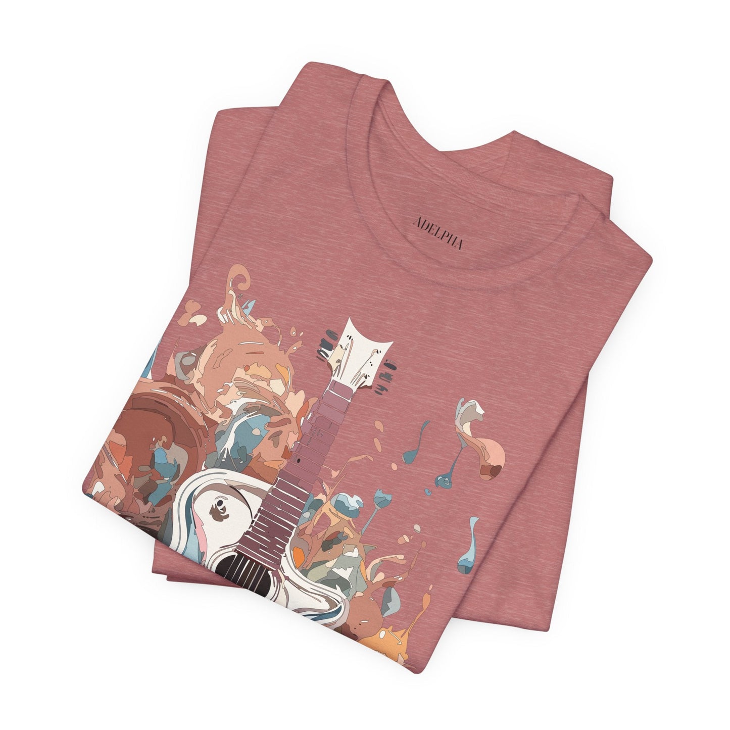 Music Graphic Unisex 100 Cotton Vintage Art with Musical Elements Tee 56