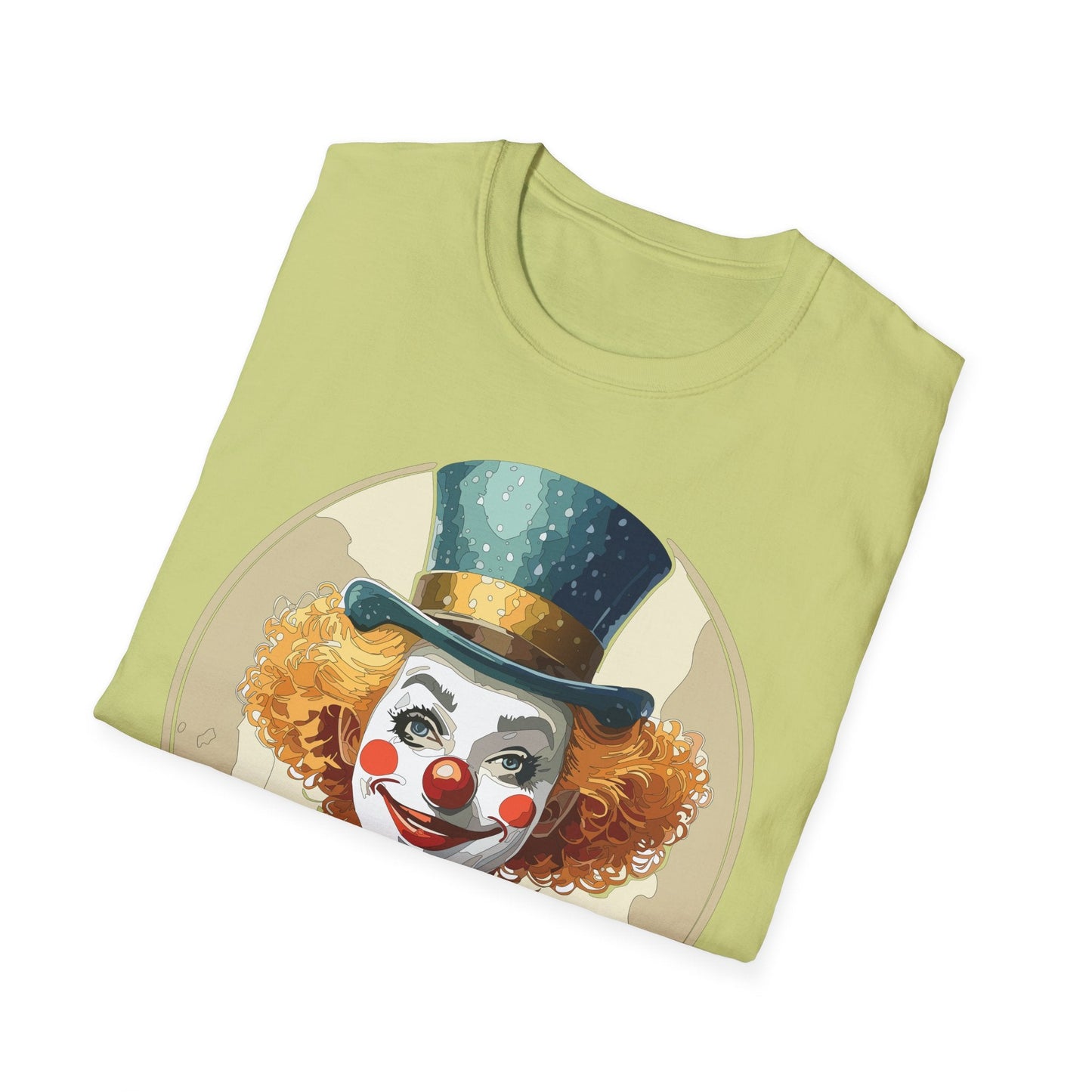 Clown Shirt Unisex T Shirt With Clown Circus Theme Funny Man Shirt Gildan Softstyle 64000
