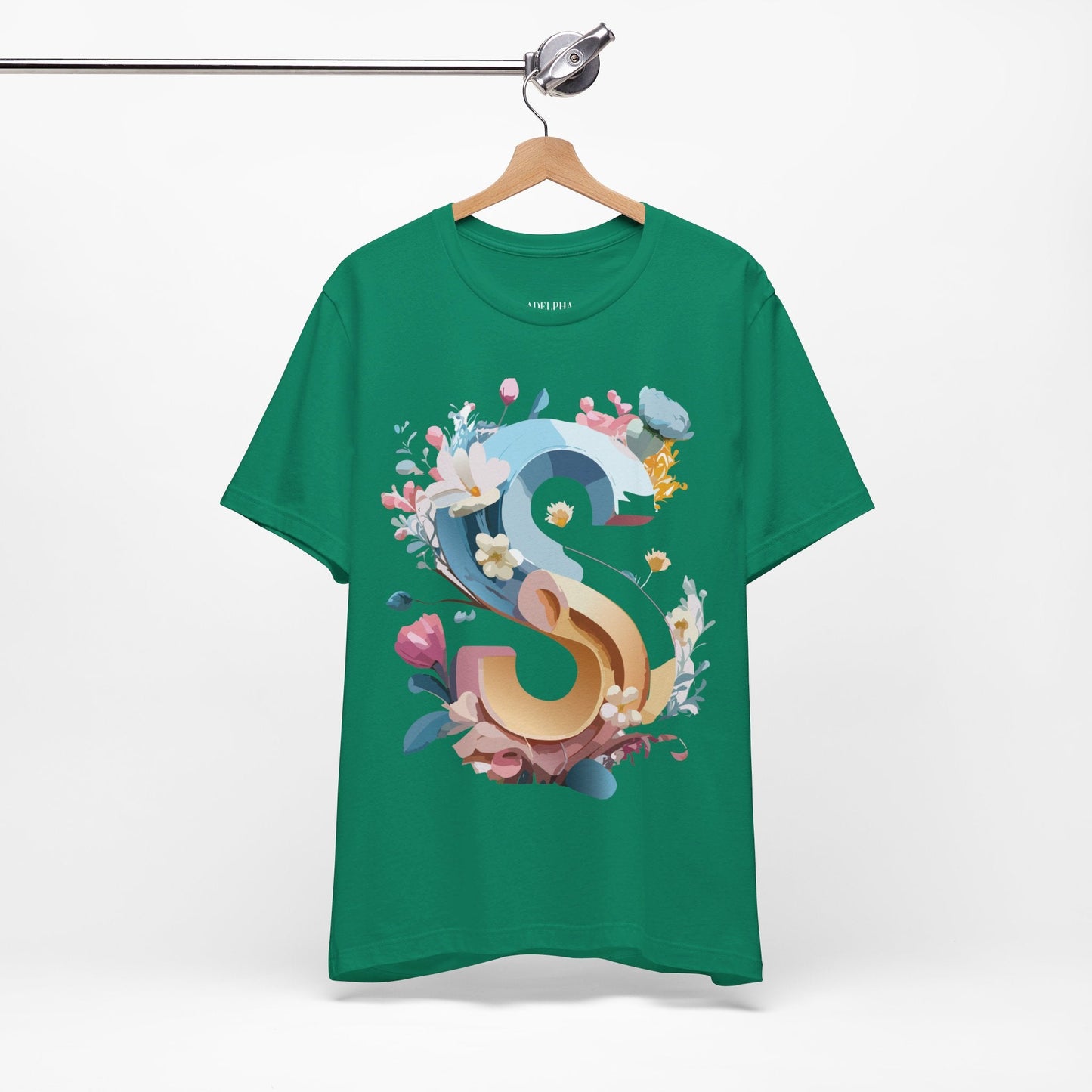 Letter S Shirt Graphic Tee Unisex Jersey Short Sleeve Premium Vintage Inspired Artwork Adelpha