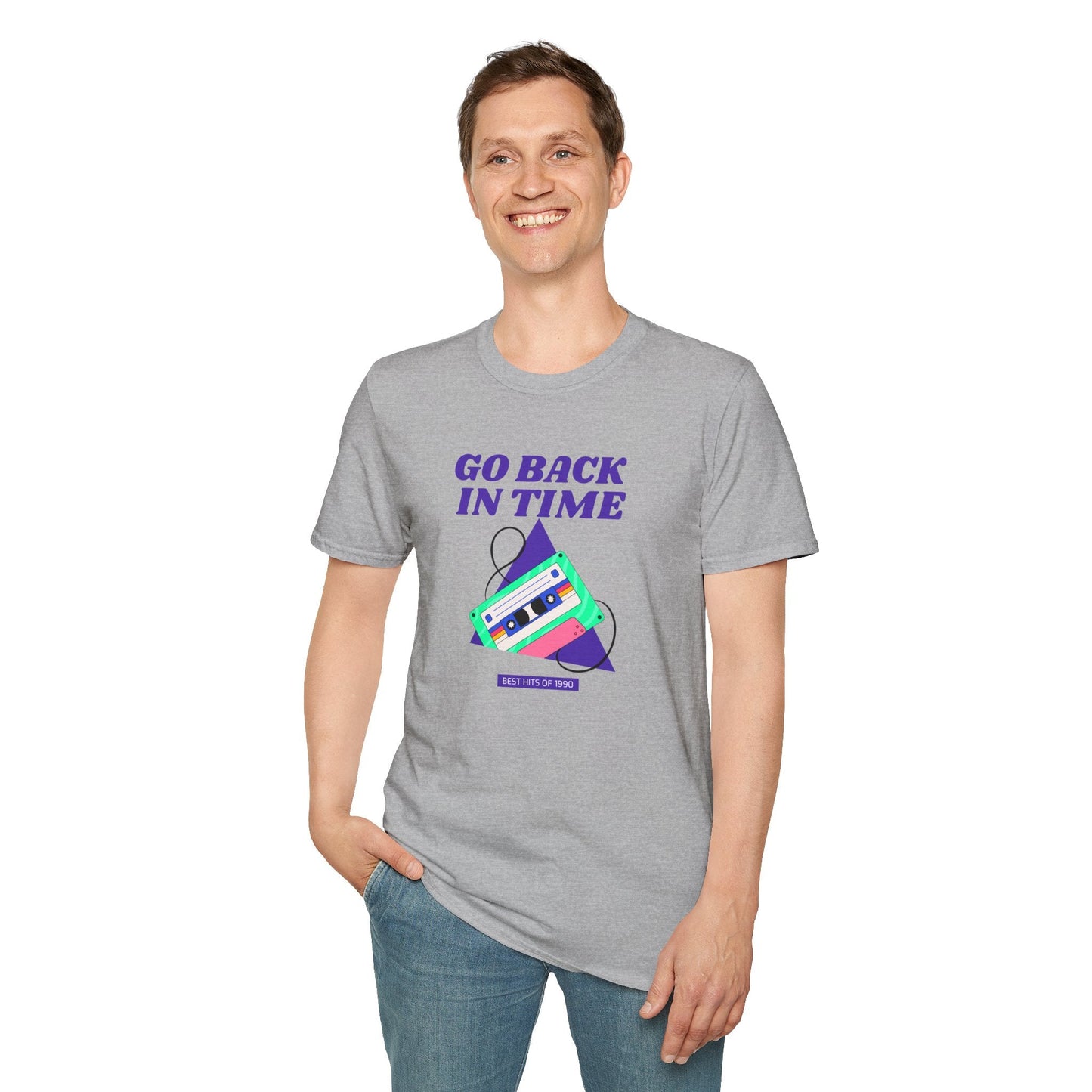 Retro Go Back In Time Cassette T-Shirt Unisex Cotton