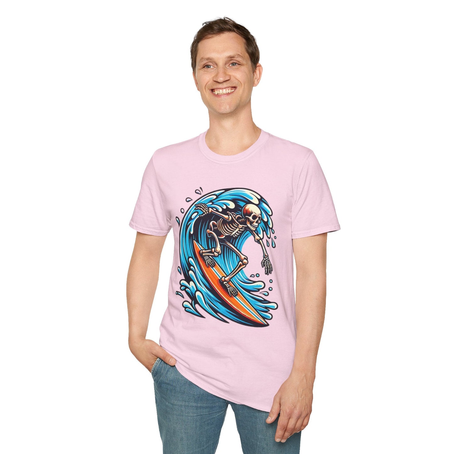 Skull Tee Shirt With Skeleton Art Design Unisex Gildan Softstyle 64000 Ring Spun Cotton Tee
