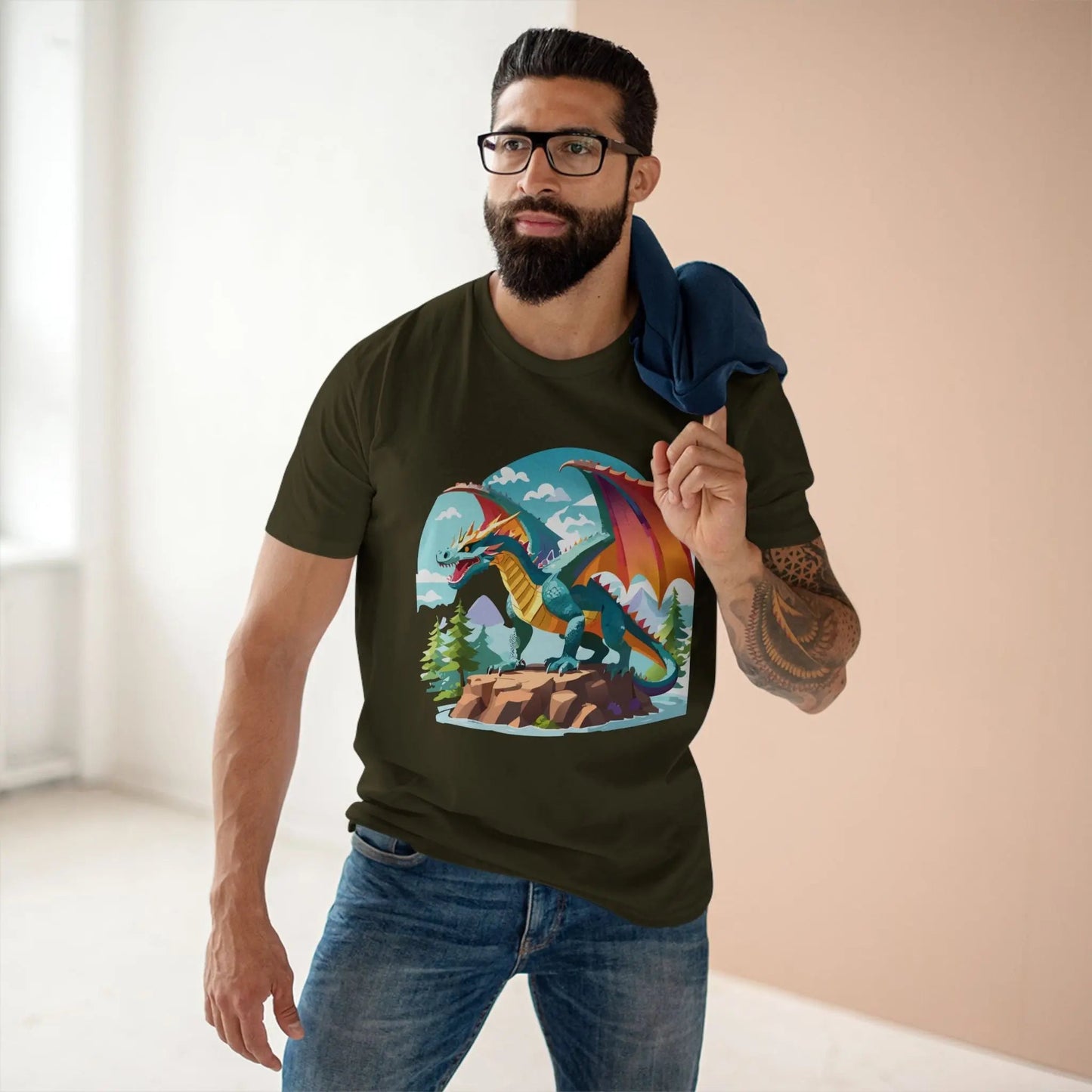 Dragon Graphic Unisex 100 Cotton Staple Tee 29
