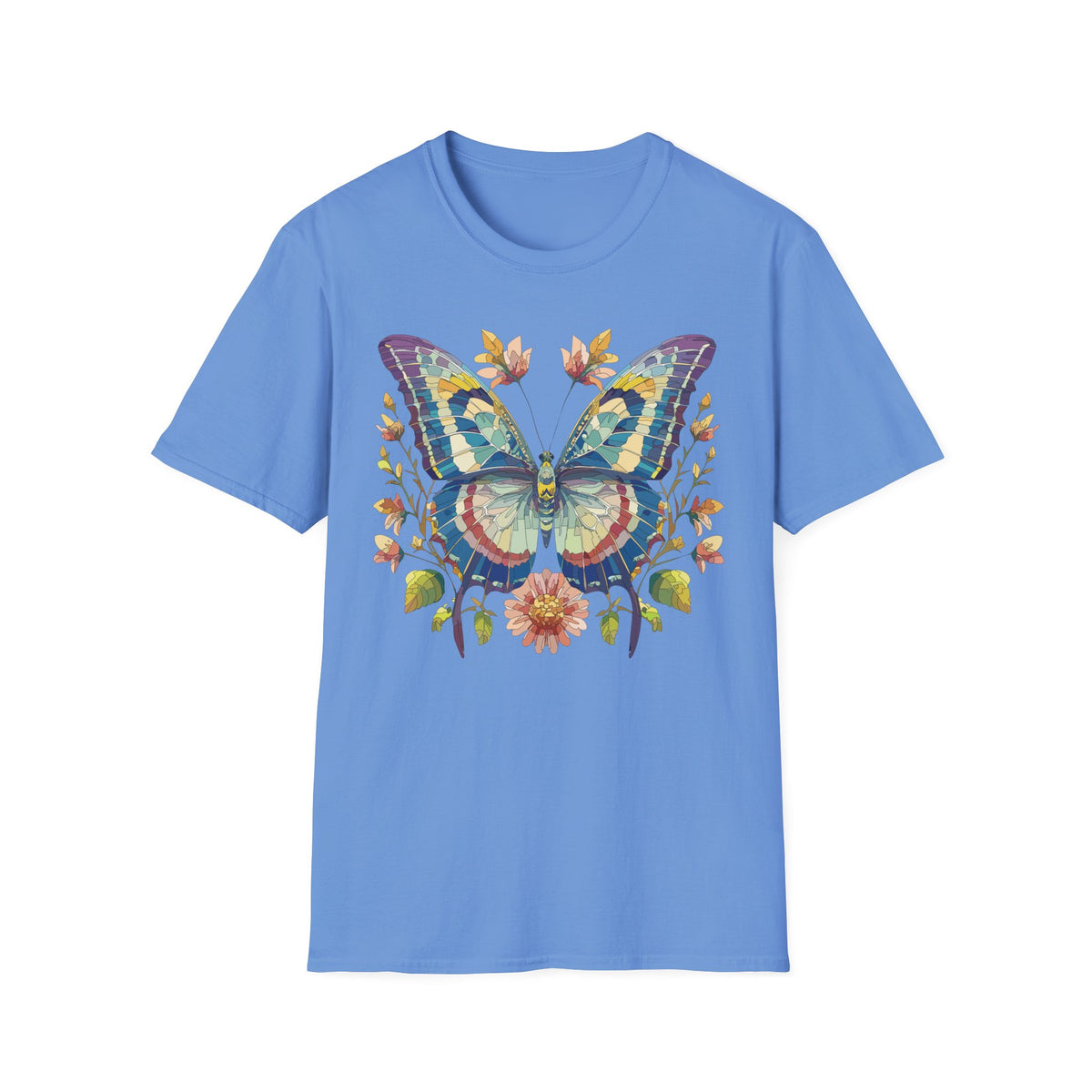 Colorful Watercolor Butterfly T-Shirt | Floral Wings Boho Nature Graphic Tee Unisex 100 Cotton Gildan T-Shirt