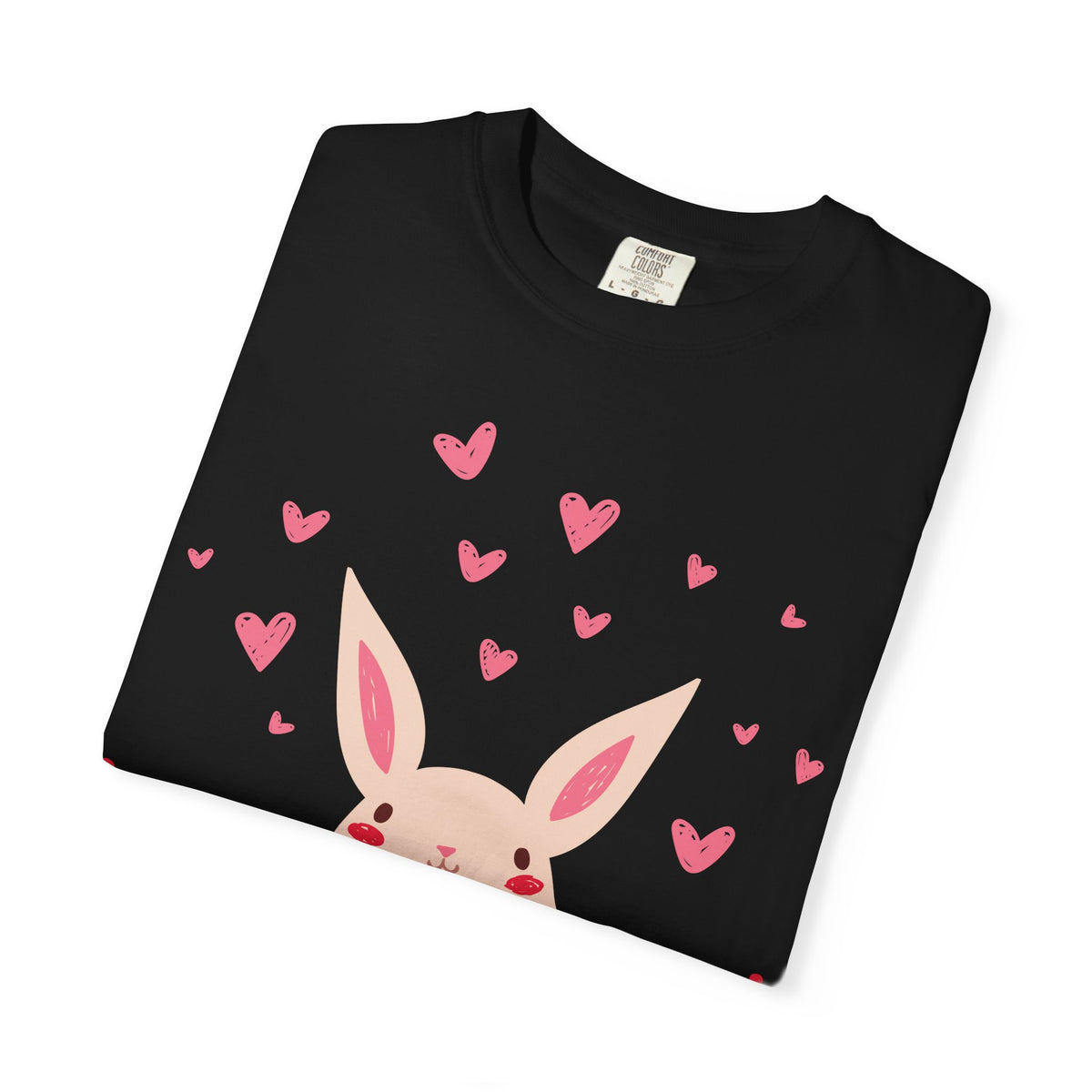 Easter Bunny Heart T-Shirt, Tee Shirt with Easter Signature, T Shirt with Easter Prints, Tee Shirt with Easter Design