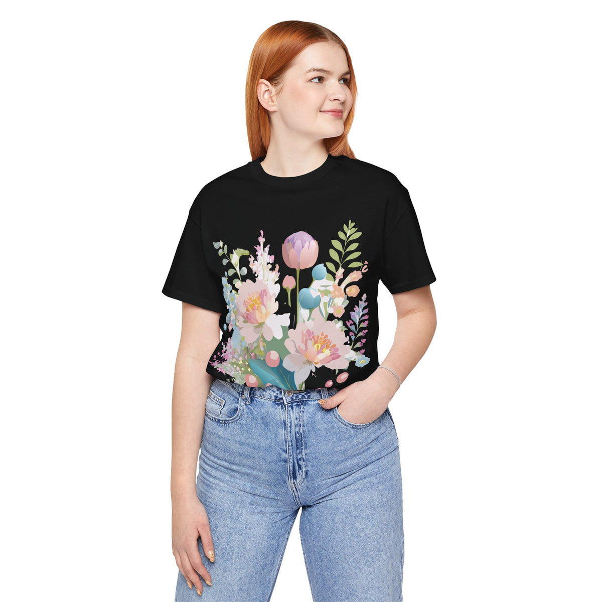 Floral Graphic Tee Shirt - Bella+Canvas Unisex 100 Cotton 24