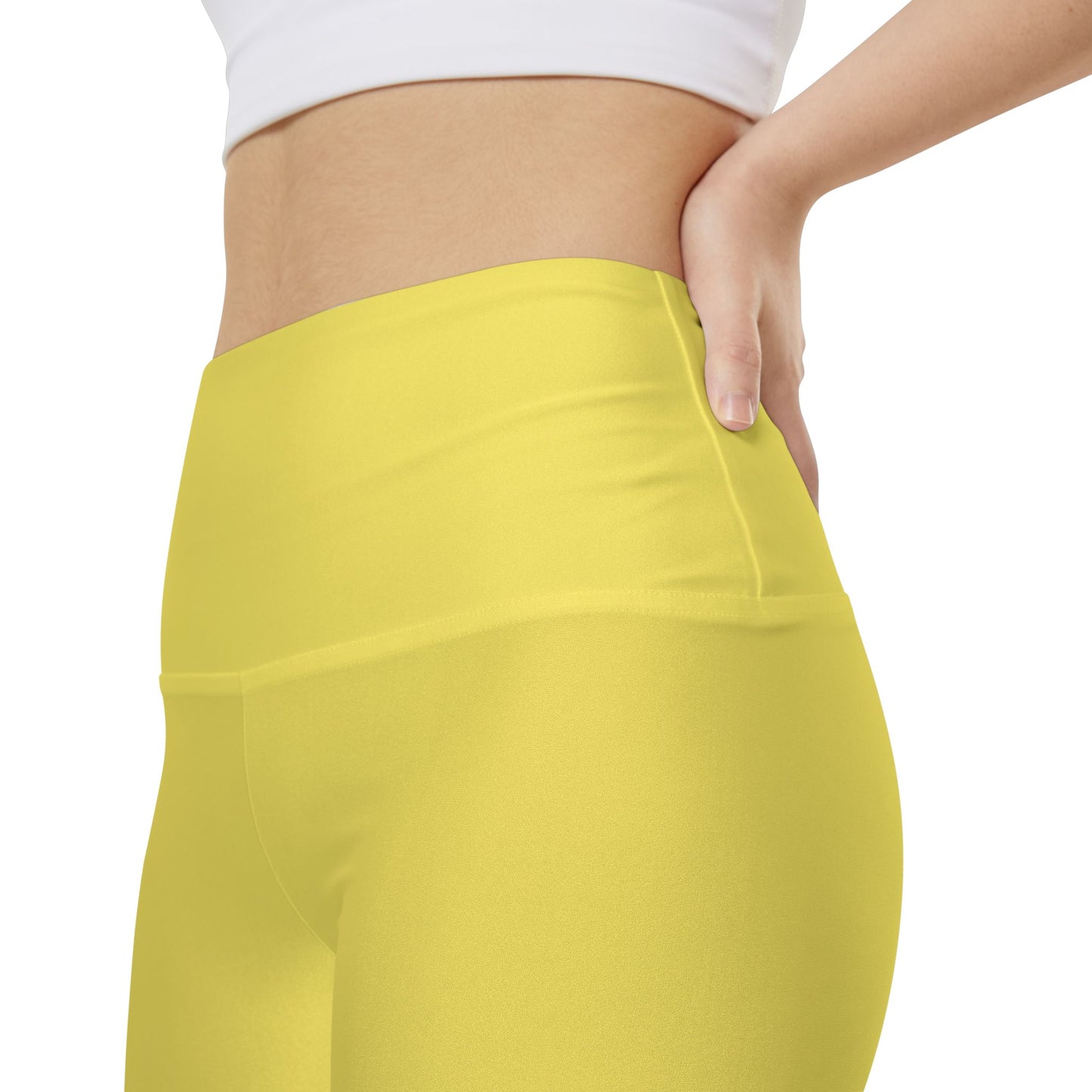 True Yellow Women's Workout Shorts — High-Waist Athletic Biker Shorts for Gym & Yoga