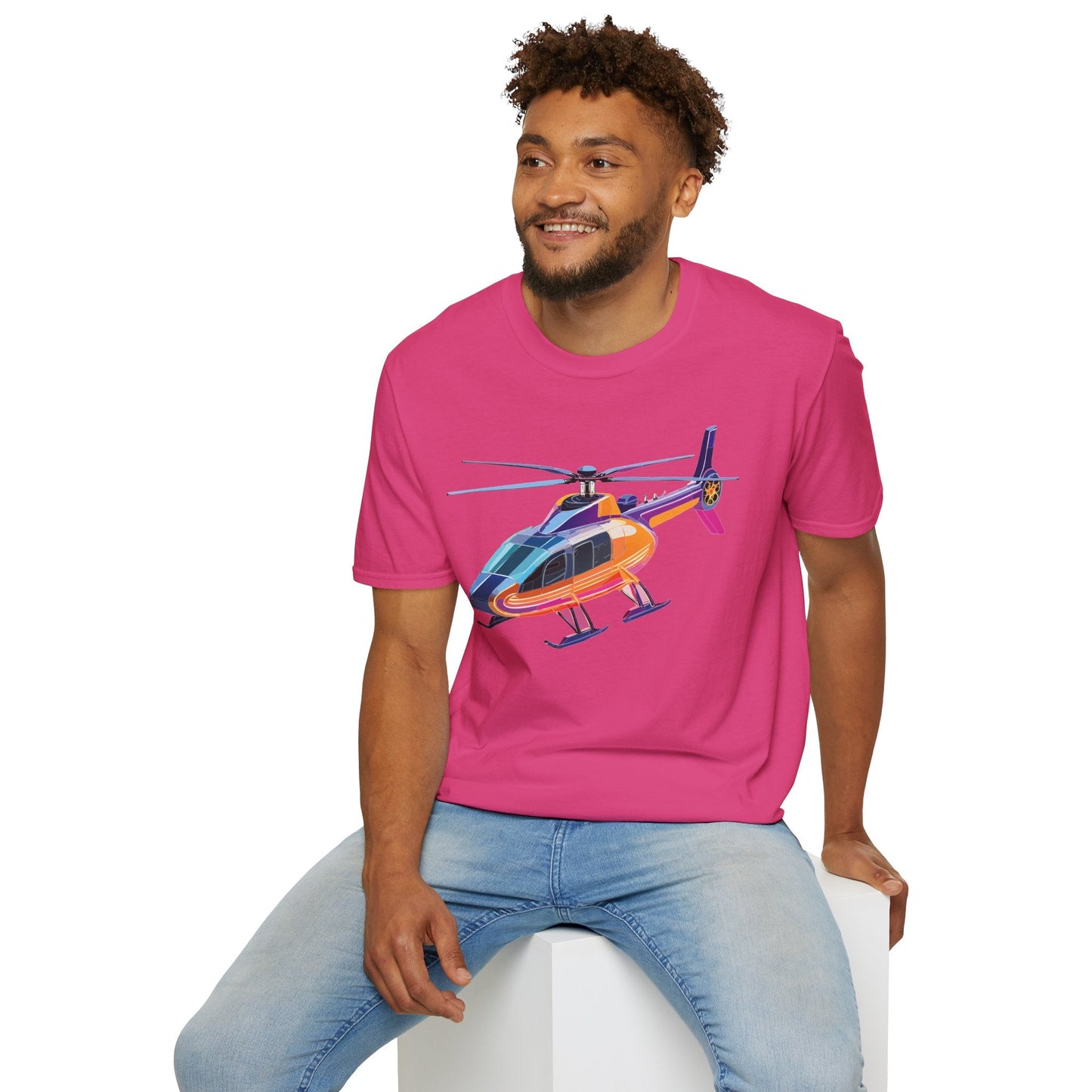 Chopper Helicopter Graphic Unisex Cotton Softstyle Short Sleeve Tee 9