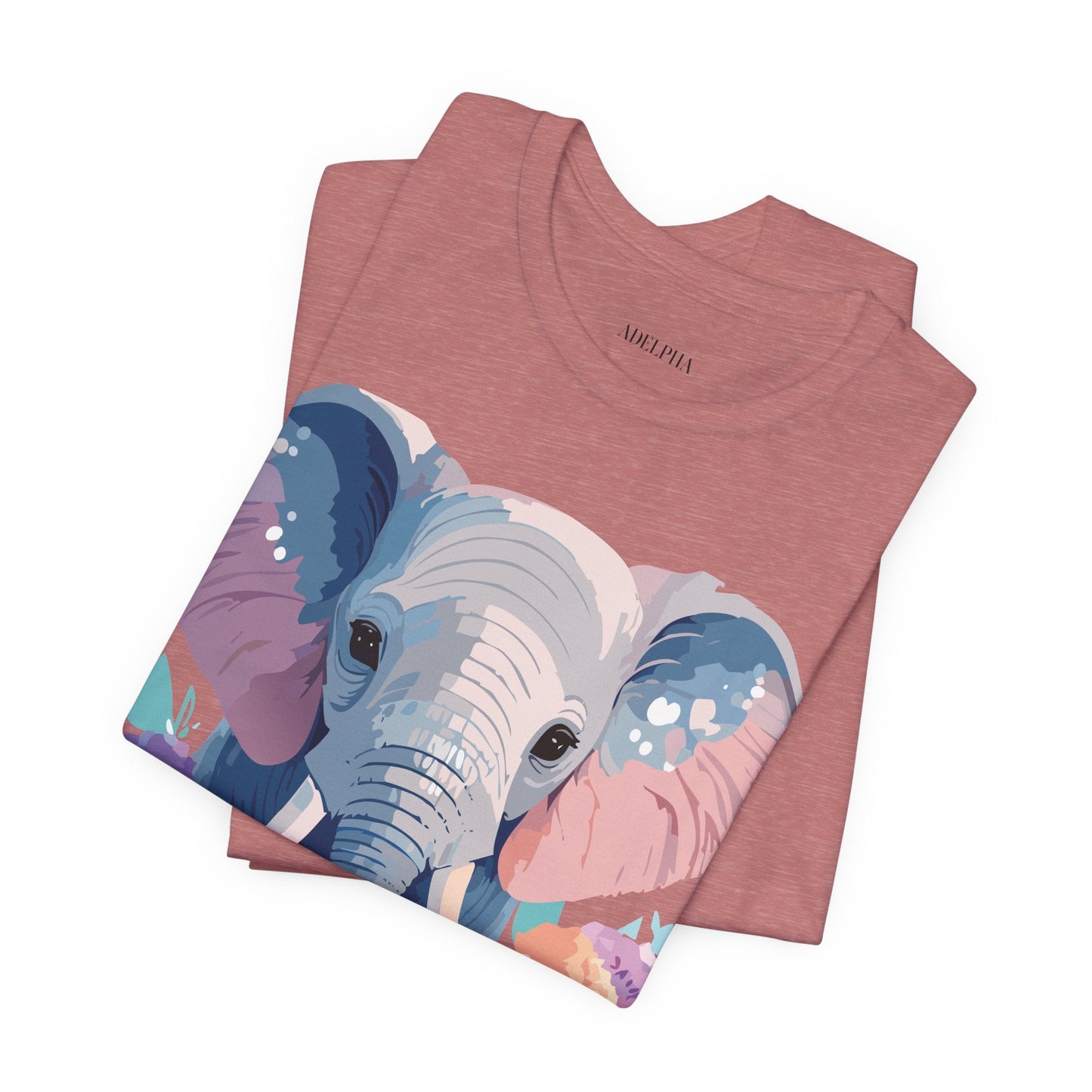 Elephant Graphic T Shirt Unisex Vintage Art Design Tee by Adelpha Short Sleeve Premium
