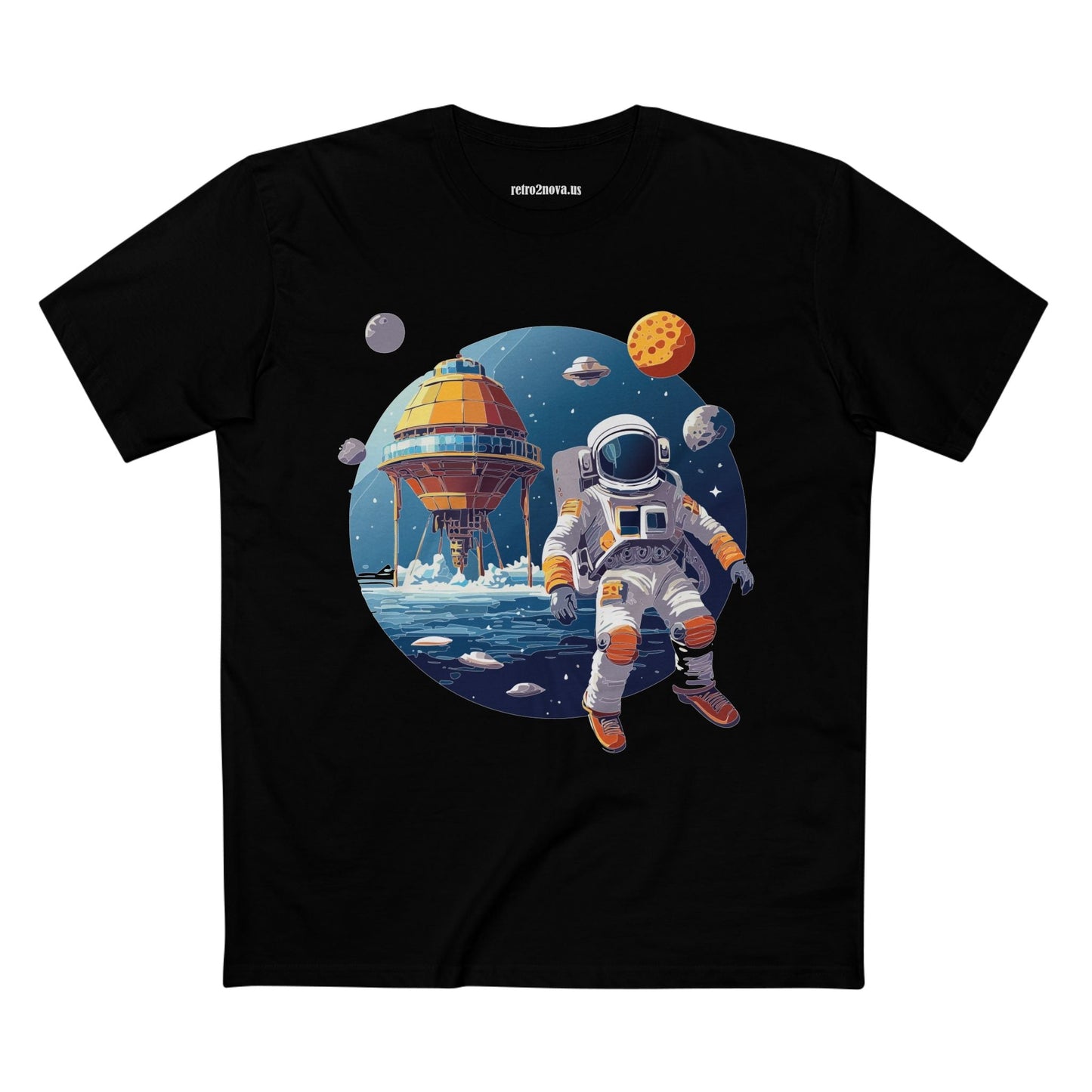Cosmos Astronaut Shirt CS 38 Unisex Premium Cotton Tee With Original Art Design Retro2Nova