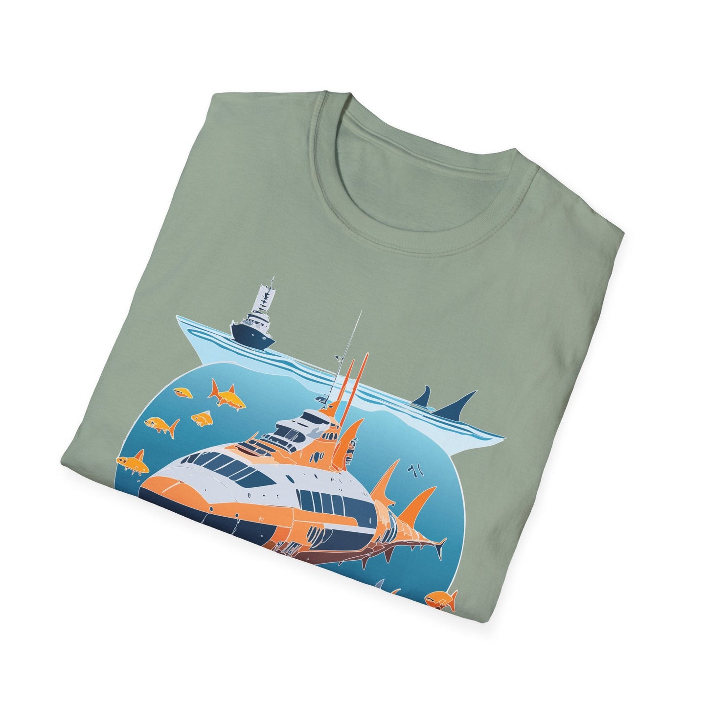 Ocean Tee Shirt Unisex Short Sleeve Gildan Softstyle 64000 Premium Comfort Ocean Artwork