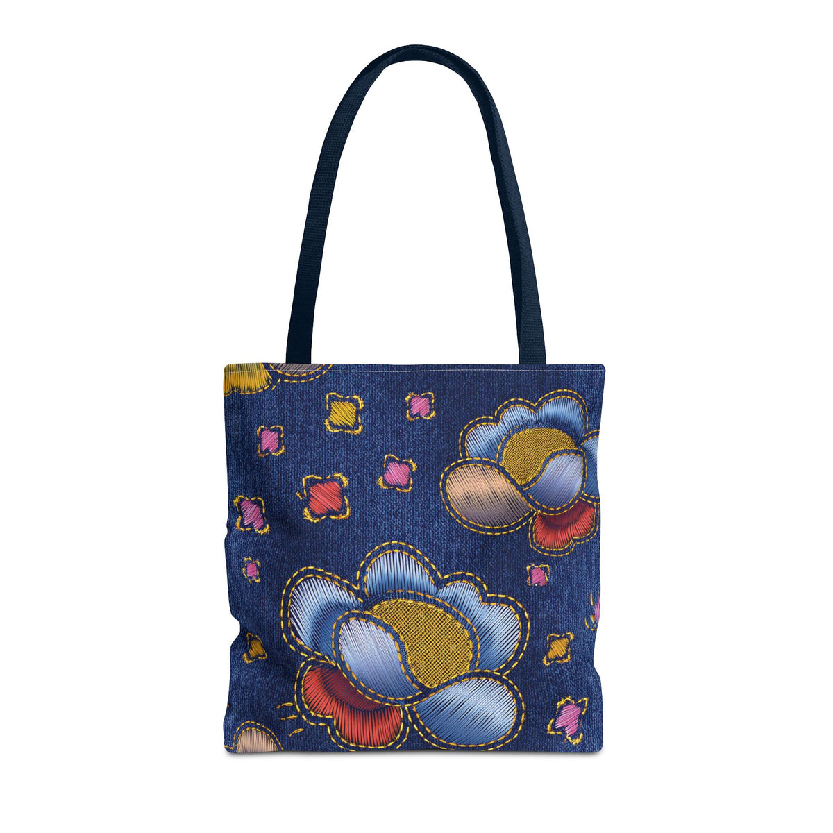 Denim Fabric Imitation Print Unisex Canvas Bag Poly Spun 3 Sizes Tote Bag 159-6