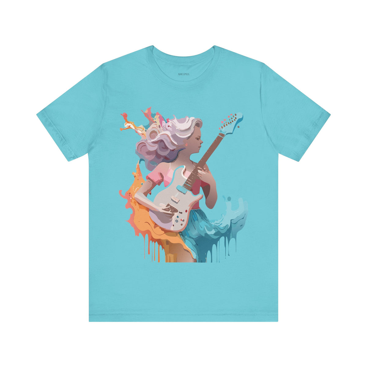 Music Graphic Unisex Cotton Bella+Canvas Tee with Art Design n183