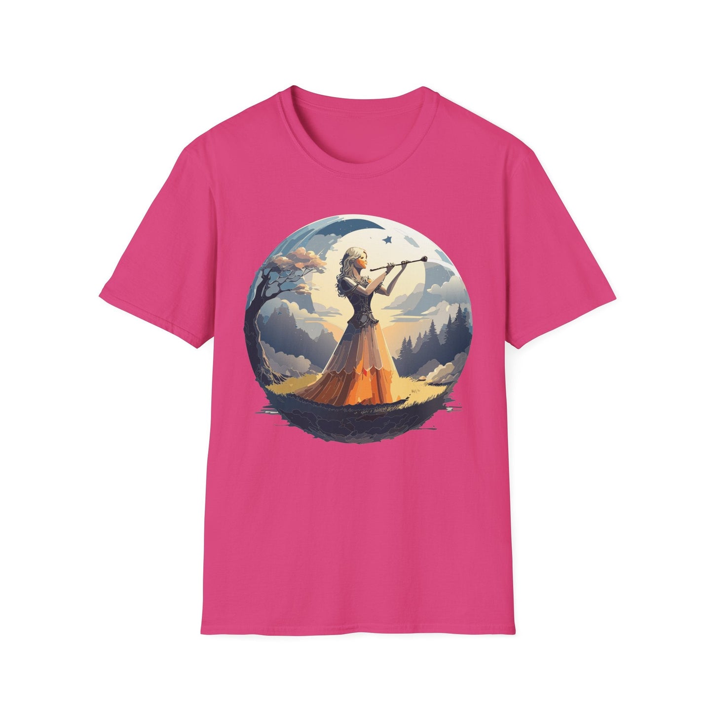 Unisex Softstyle Graphic T Shirt 100 Percent Ring Spun Cotton Art Design Tee For Women