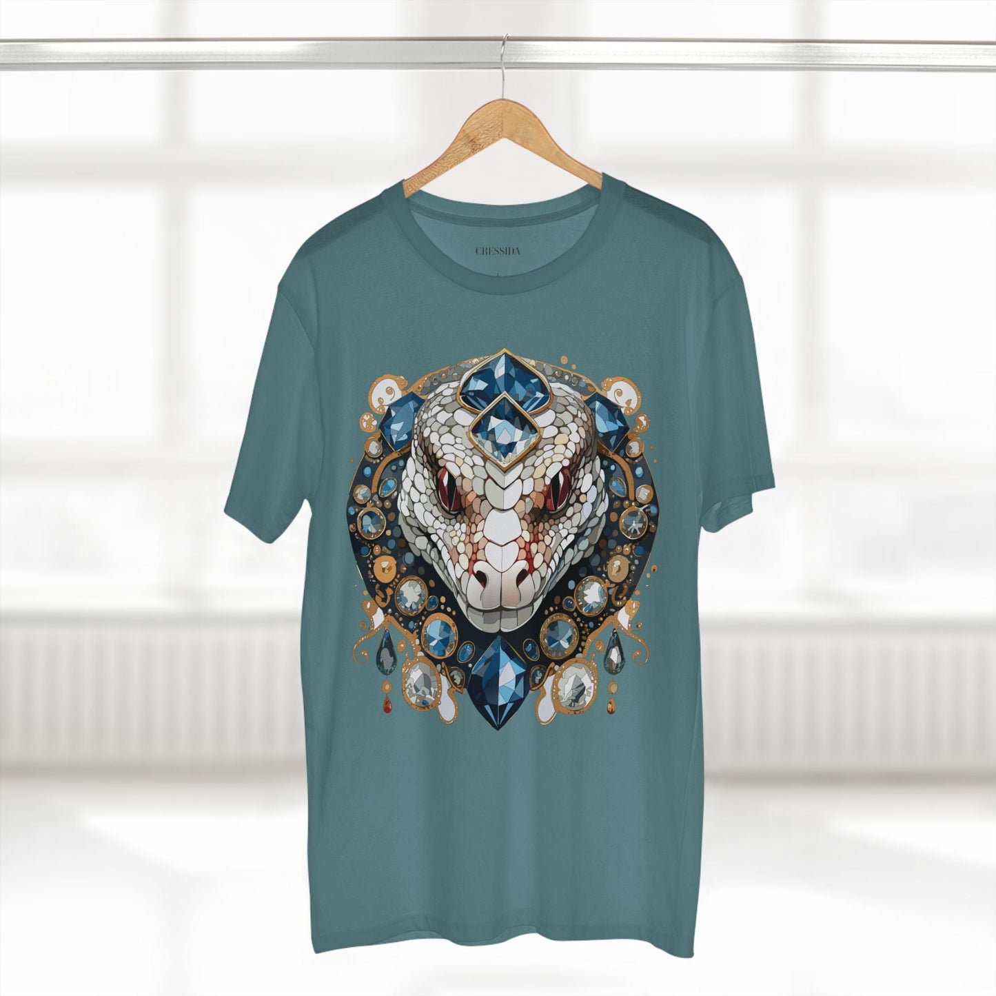 Snake Graphic Unisex 100 Cotton Tee With Unique Animal Golden Medallion Art Design 41