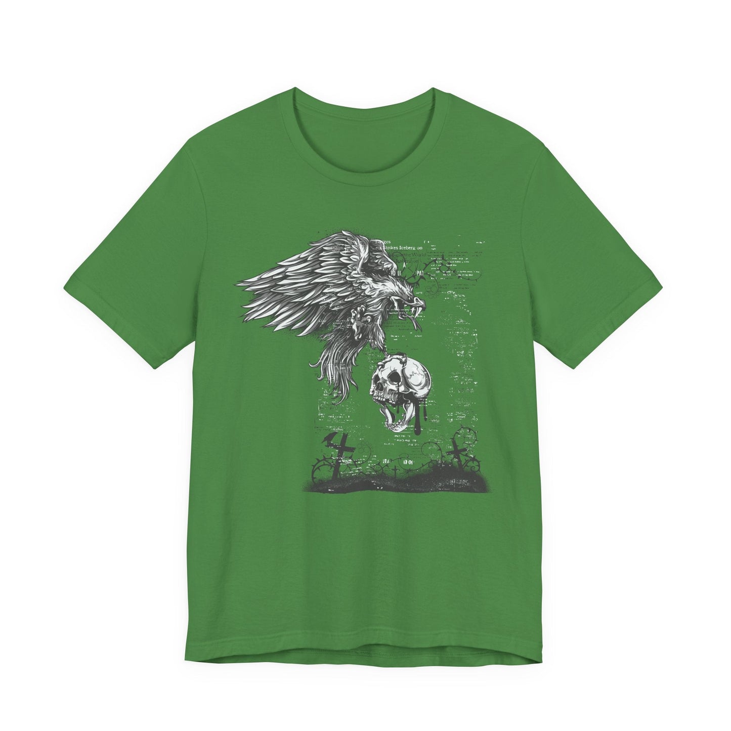 Raven and Skull Illustration Graphic Unisex Cotton T-Shirt r19