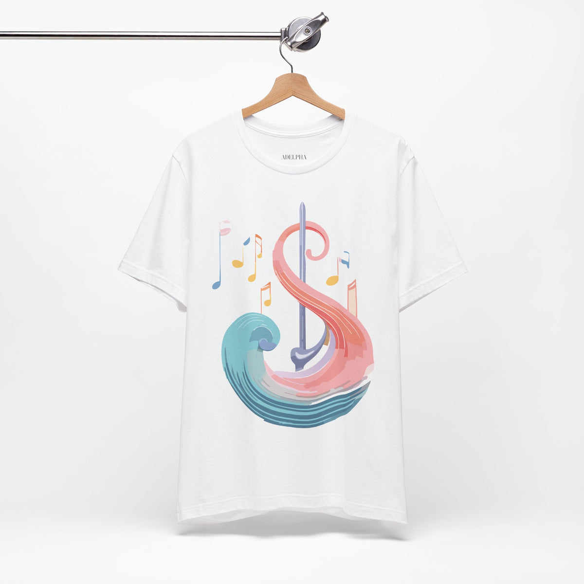 Music Graphic Unisex Cotton Bella+Canvas Tee with Art Design n181