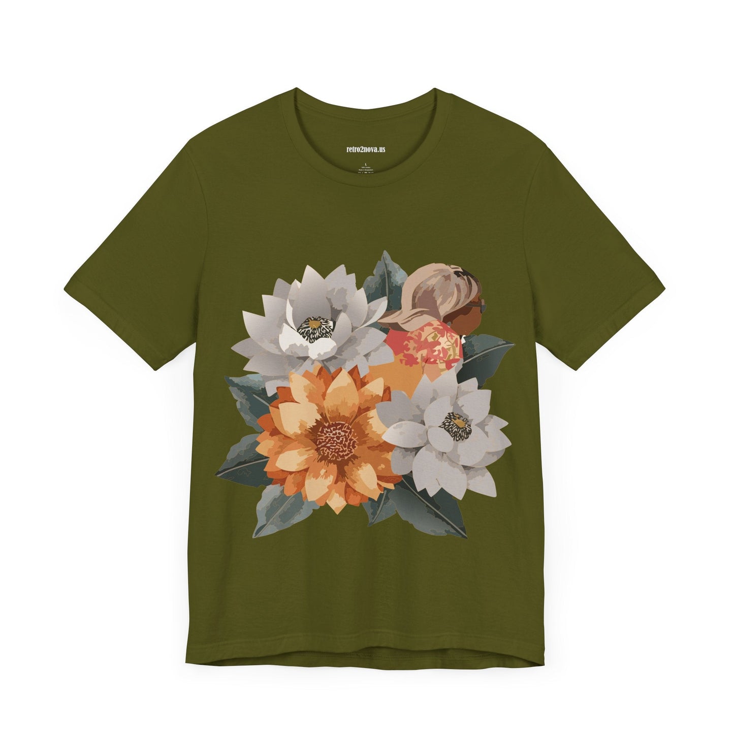 Retro2Nova Flowers Shirt Floral Shirt Unisex Floral Tee Lightweight Breathable Jersey