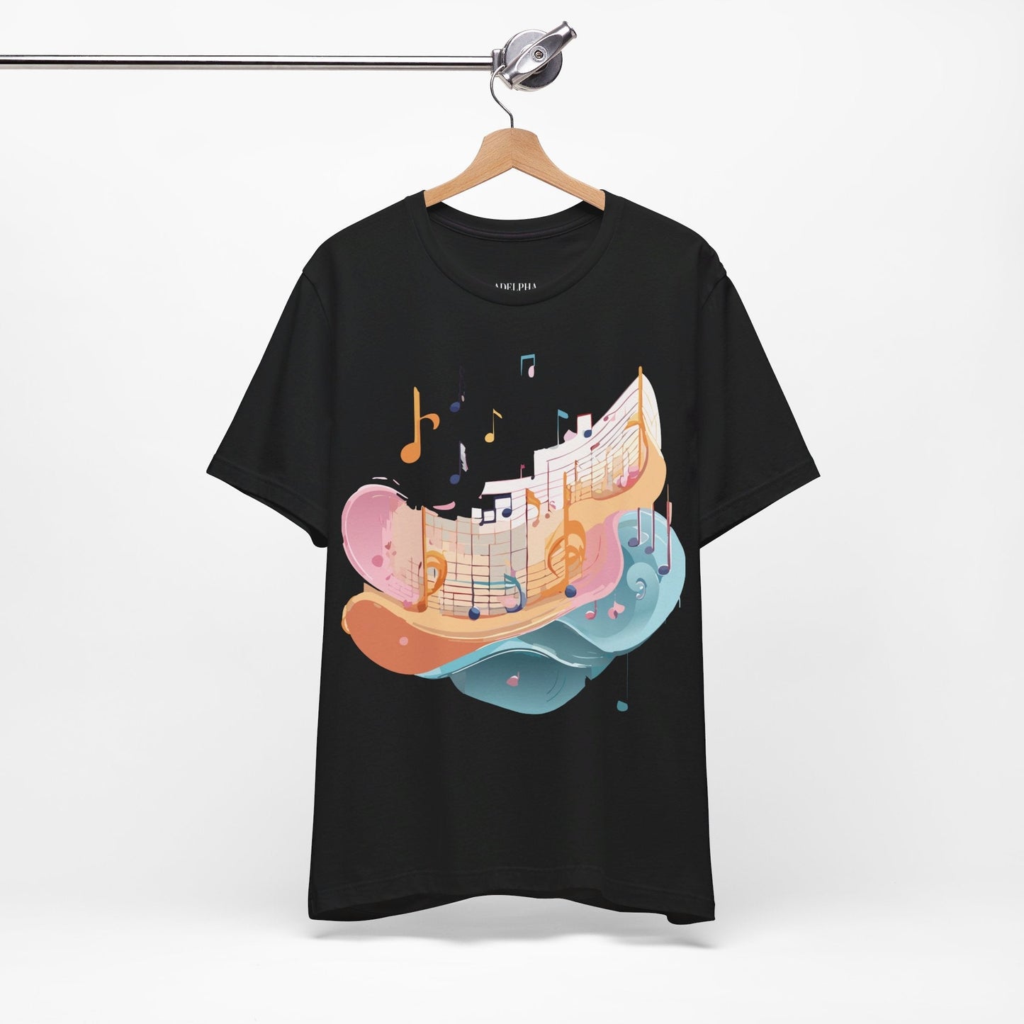 Music Graphic Unisex 100 Cotton Vintage Art with Musical Elements Tee 27