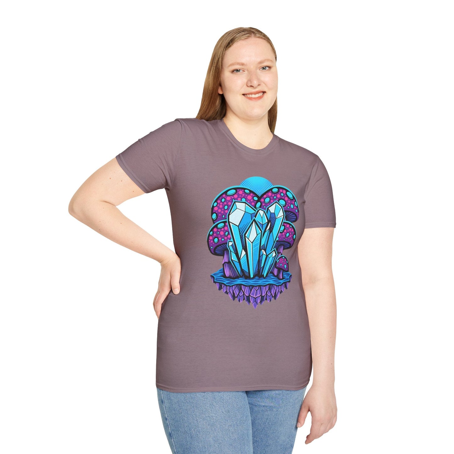 Funny Mashroom Graphic Unisex Softstyle Cotton With Cartoon Illustration Design 21