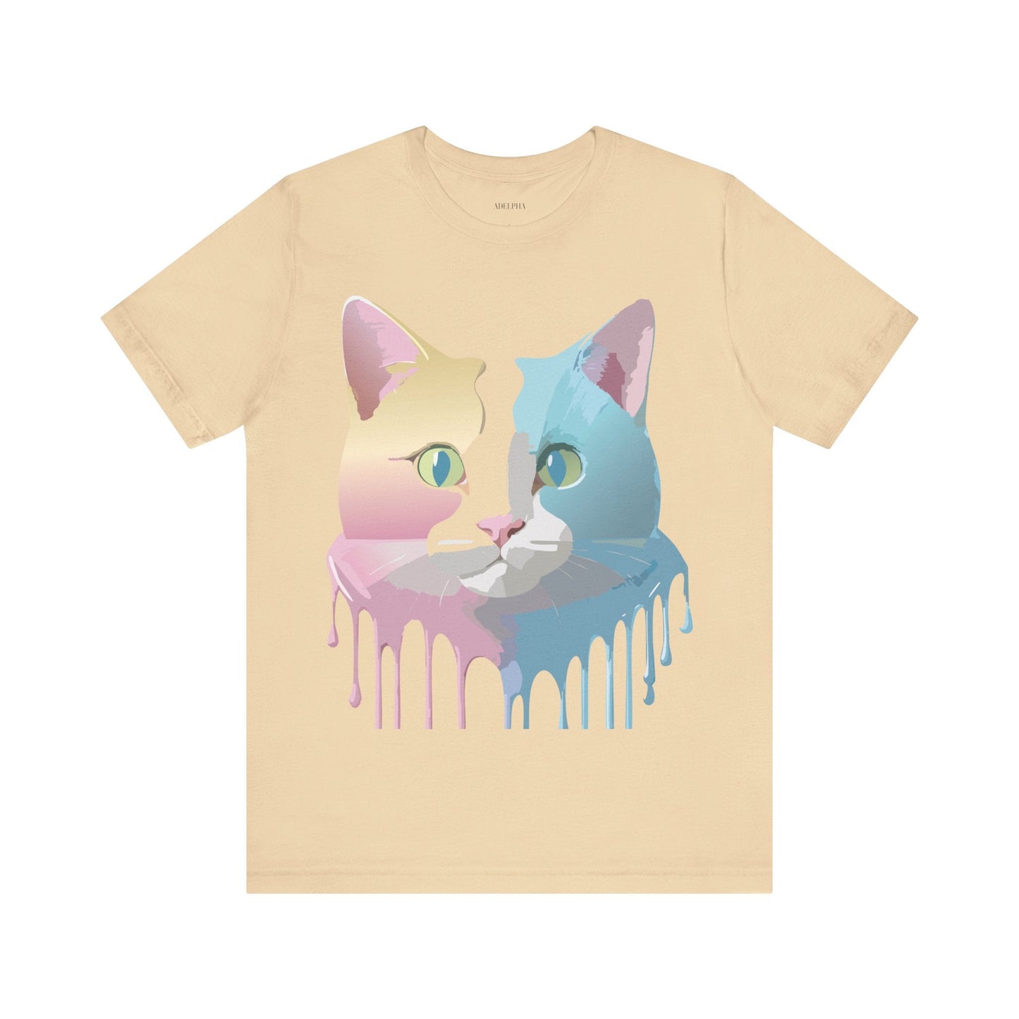 Cat Graphic Tee Unisex Short Sleeve Shirt Vintage Style Adelpha