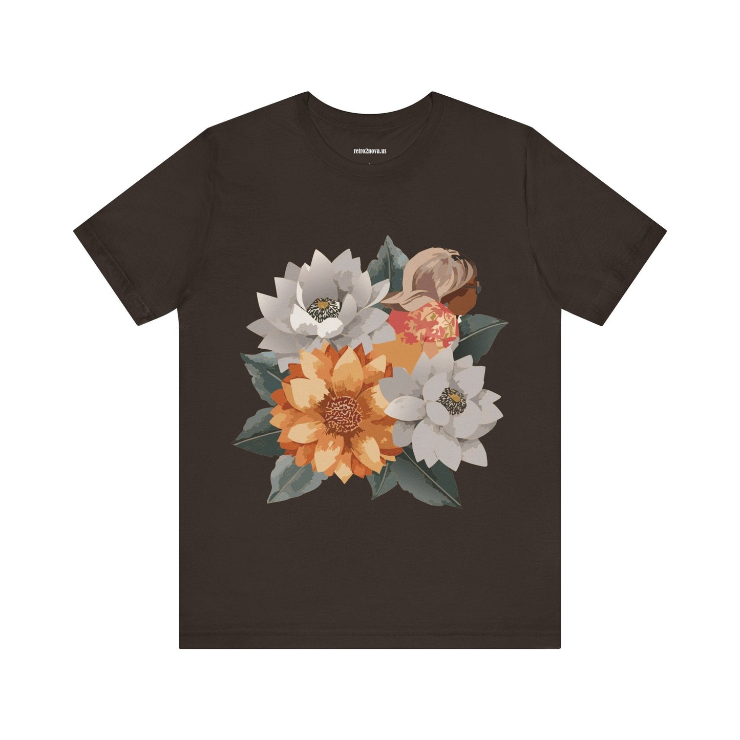 Retro2Nova Flowers Shirt Floral Shirt Unisex Floral Tee Lightweight Breathable Jersey