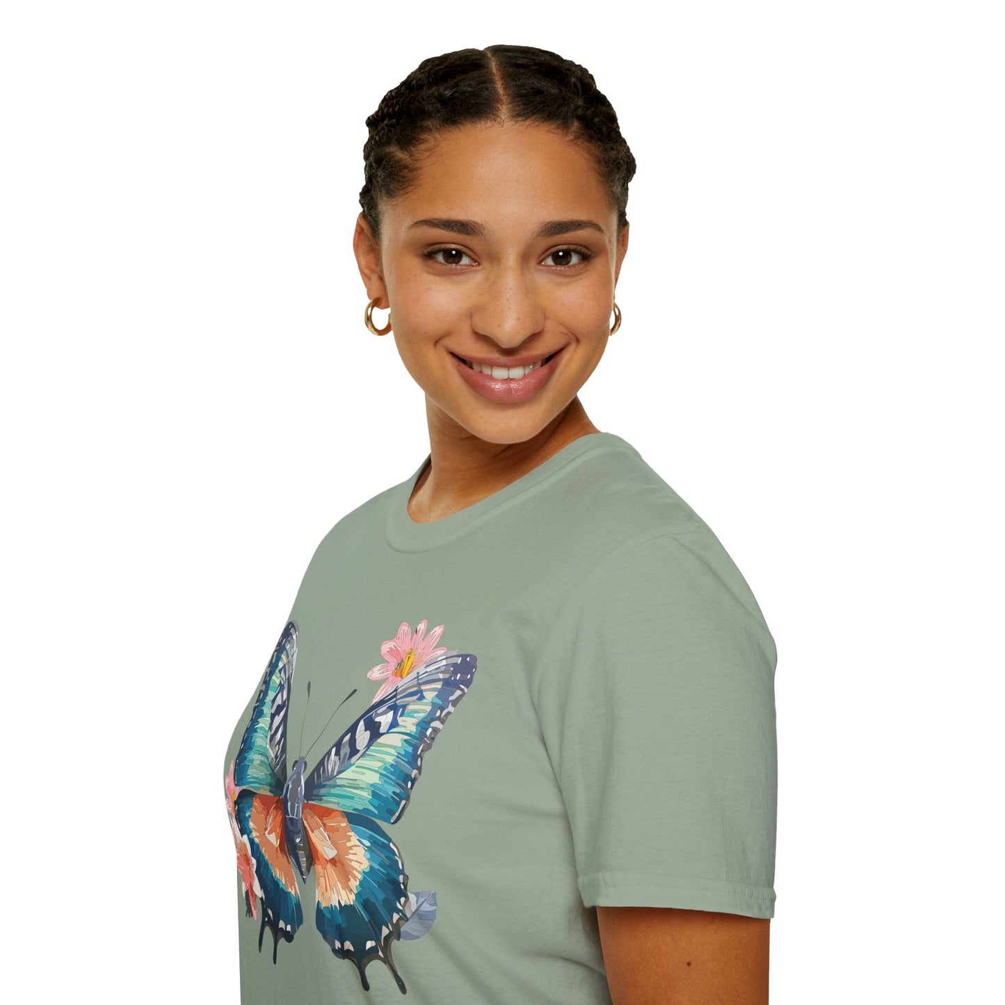 Butterfly T Shirt Unisex Cotton Tee Monarch Butterfly Design Softstyle 64000 Gildan Brand Quality