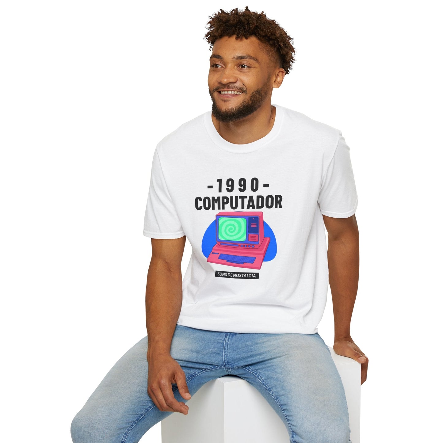 1990 Computador Retro T-Shirt Unisex Cotton Vintage Computer Graphic Tee