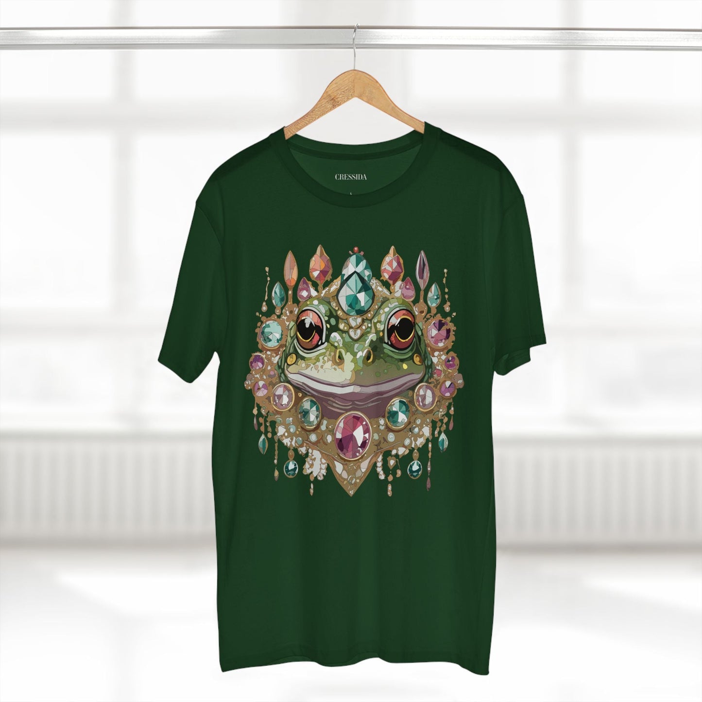 Frog Graphic Unisex 100 Cotton Tee With Unique Animal Golden Medallion Art Design 62