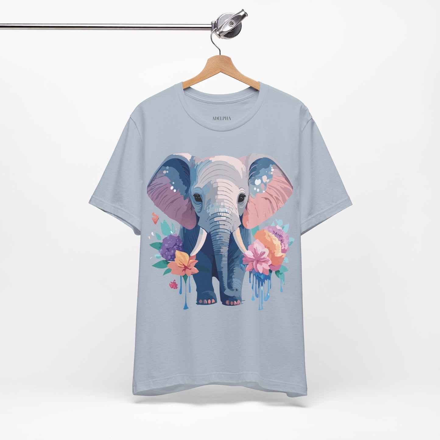 Elephant Graphic T Shirt Unisex Vintage Art Design Tee by Adelpha Short Sleeve Premium