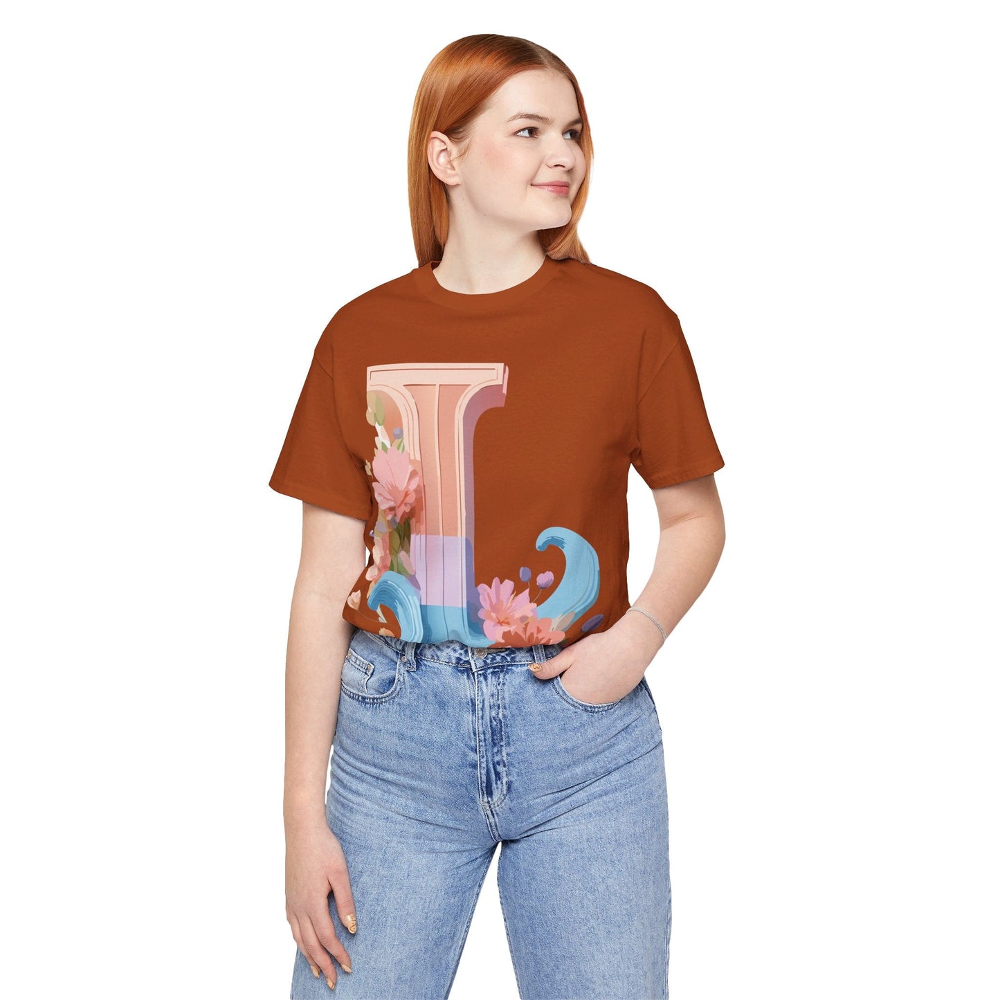 Letter L Shirt Unisex Graphic Tee With Vintage Inspired Artwork By Adelpha Premium Quality