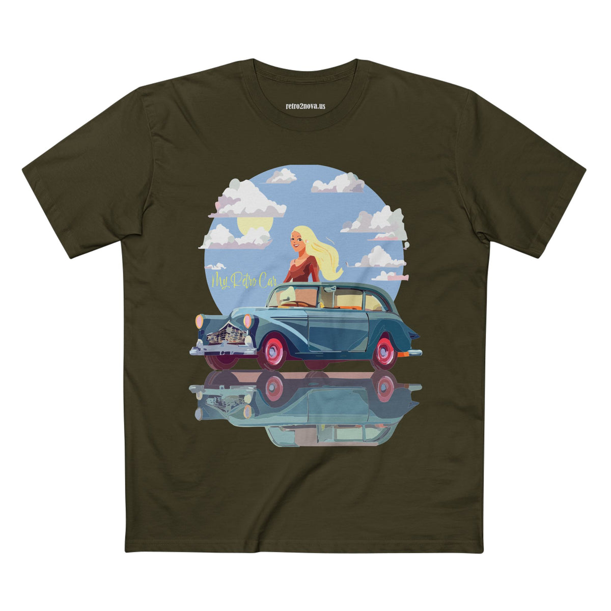 Retro Car Vintage Graphic Tee Staple Unisex 100 Cotton Tee Shirt - RC-12