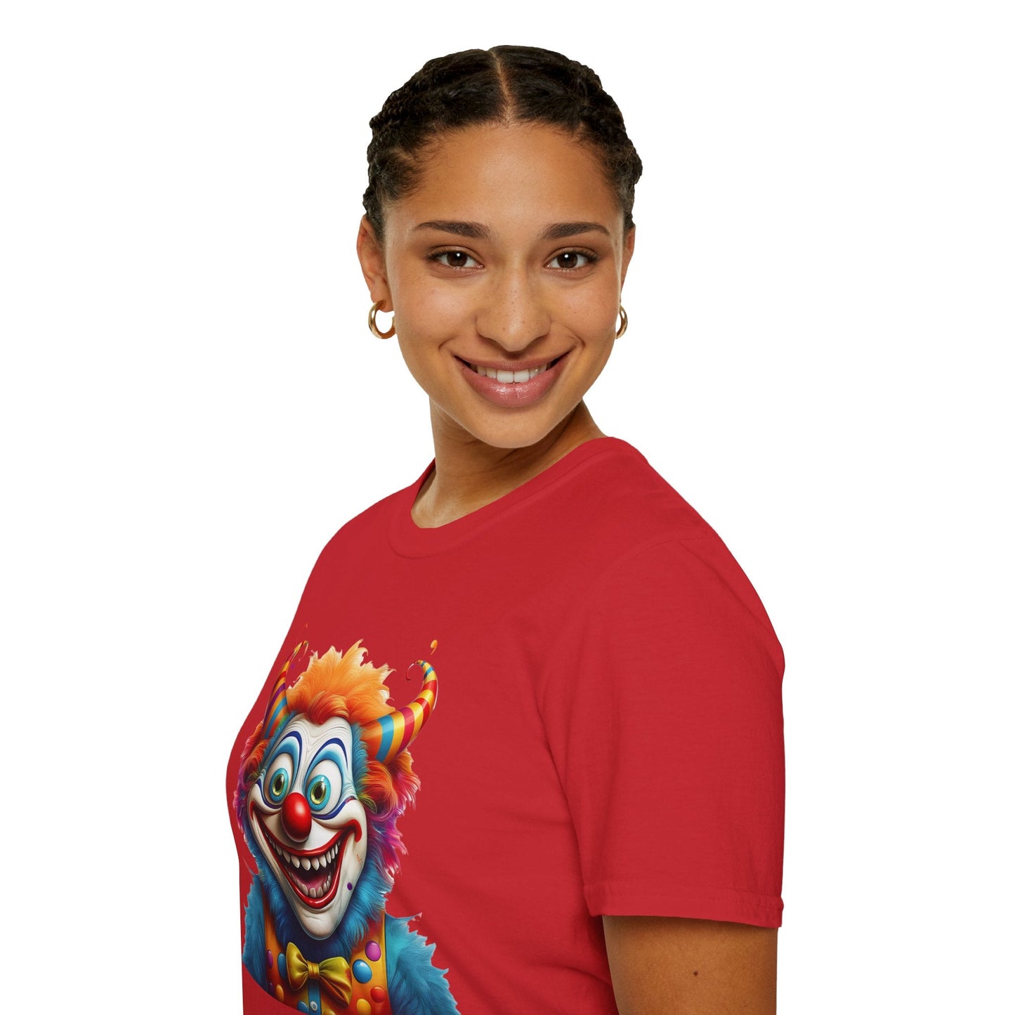 Unisex Clown Shirt Circus Tee Funny Man Shirt Scary Man Shirt Gildan Softstyle 64000