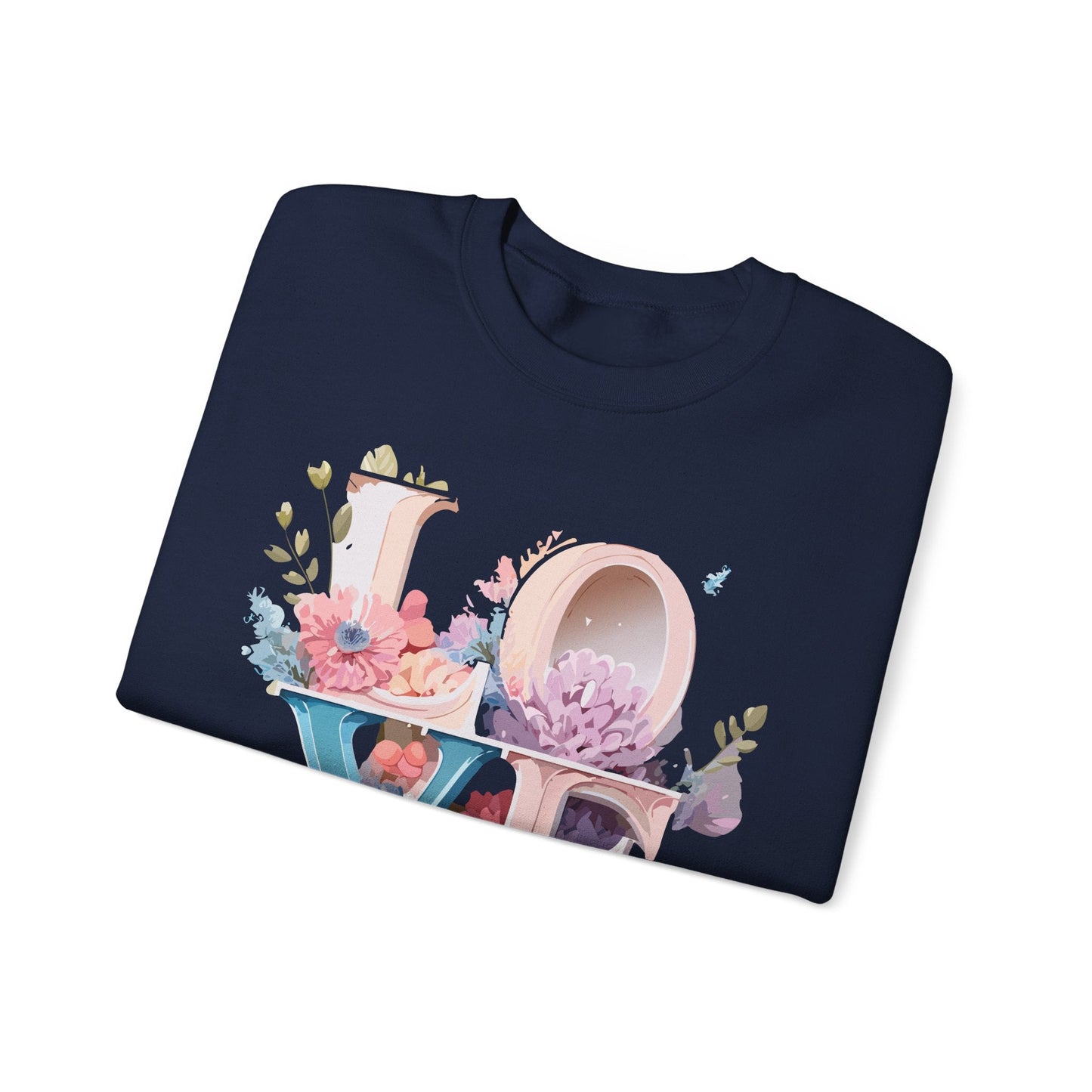 Floral Love Sweatshirt Valentines Day Sweatshirt Love Flower Unisex Crewneck Sweatshirt