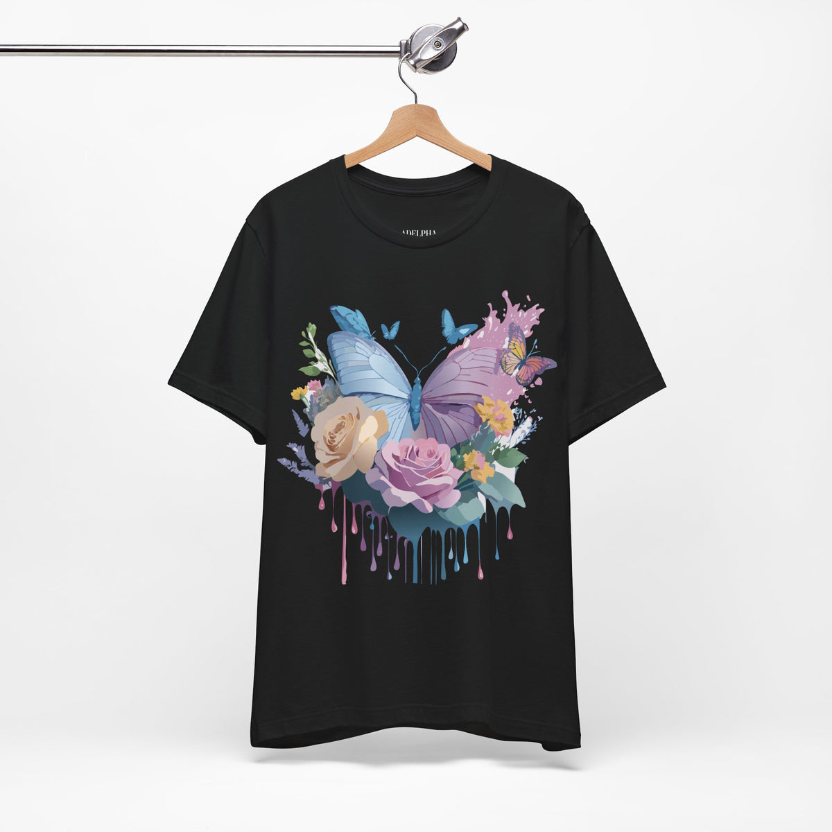 Butterfly Graphic Unisex Cotton Bella+Canvas Tee with Art Design n74