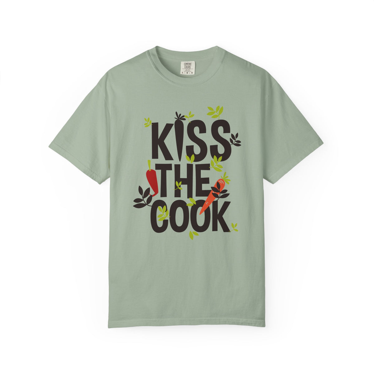 Kiss The Cook Chef Kitchen Cooking Graphic Unisex Comfort Colors Garment-Dyed Heavyweight 100 Cotton Art Design T-Shirt w6