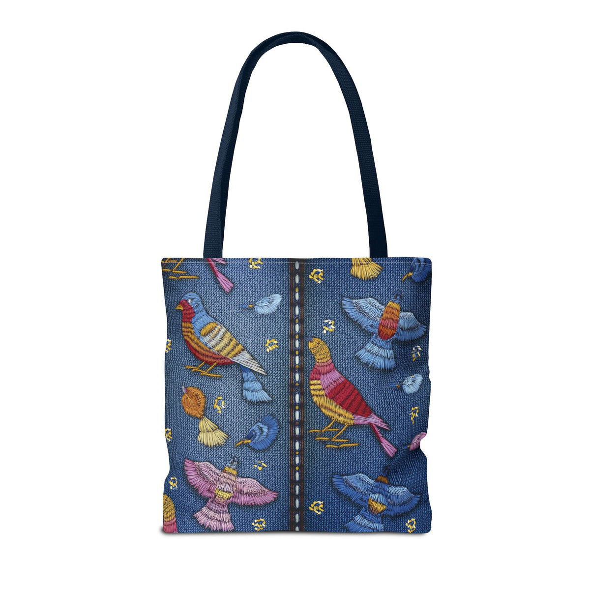 Denim Fabric Imitation Print Unisex Canvas Bag Poly Spun 3 Sizes Tote Bag 194-8