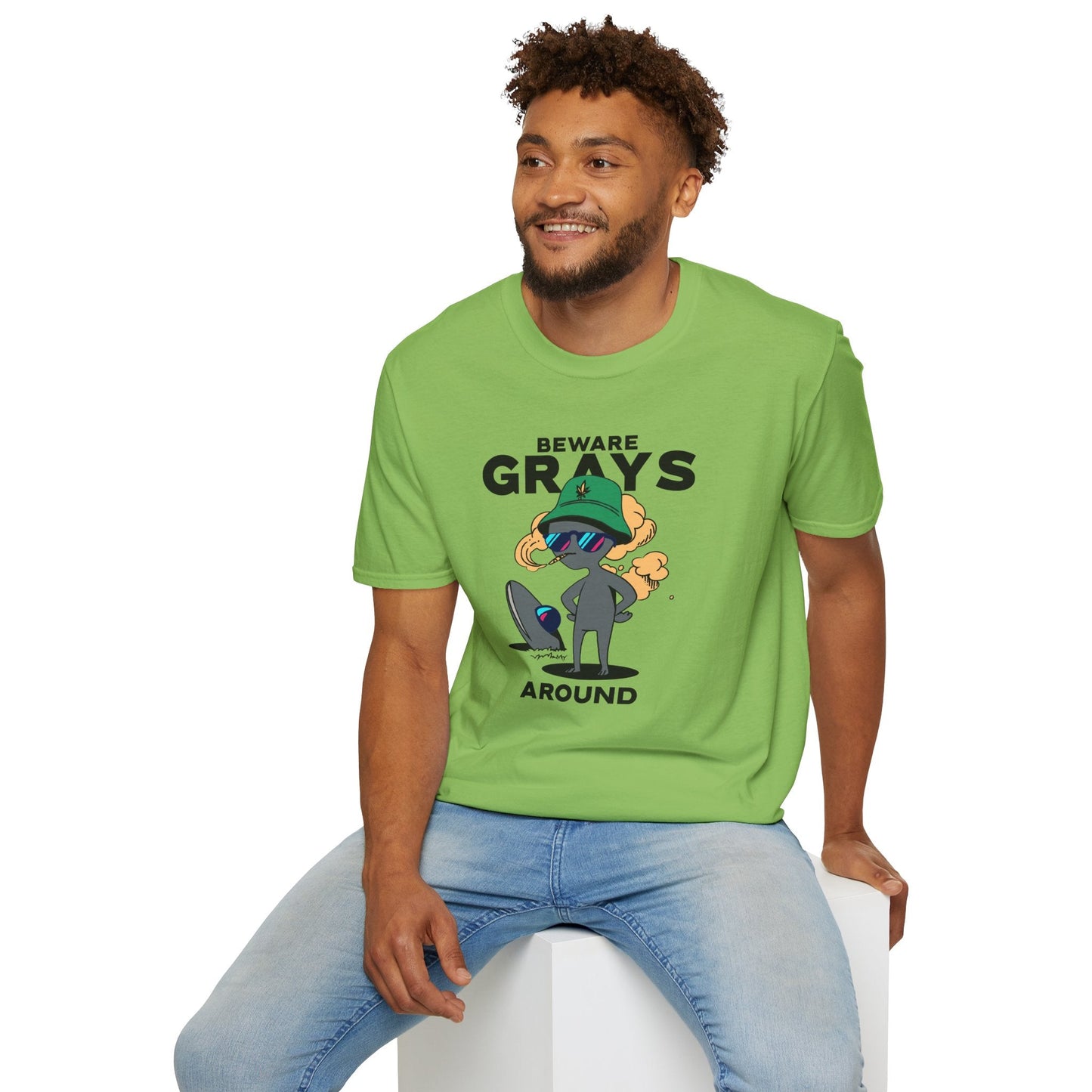 Funny Aliens UFO Graphic Unisex Cotton T-Shirt  18