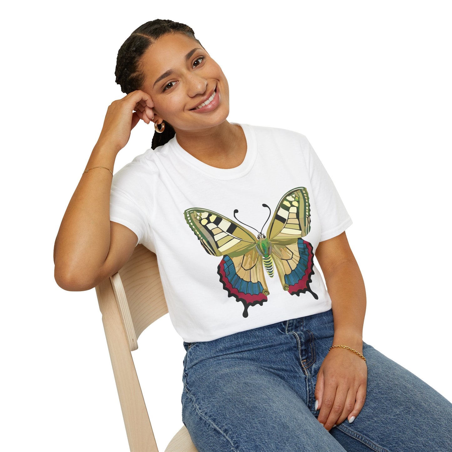 Butterfly T Shirt Unisex Monarch Design Soft Cotton Gildan 64000 Short Sleeve Tee