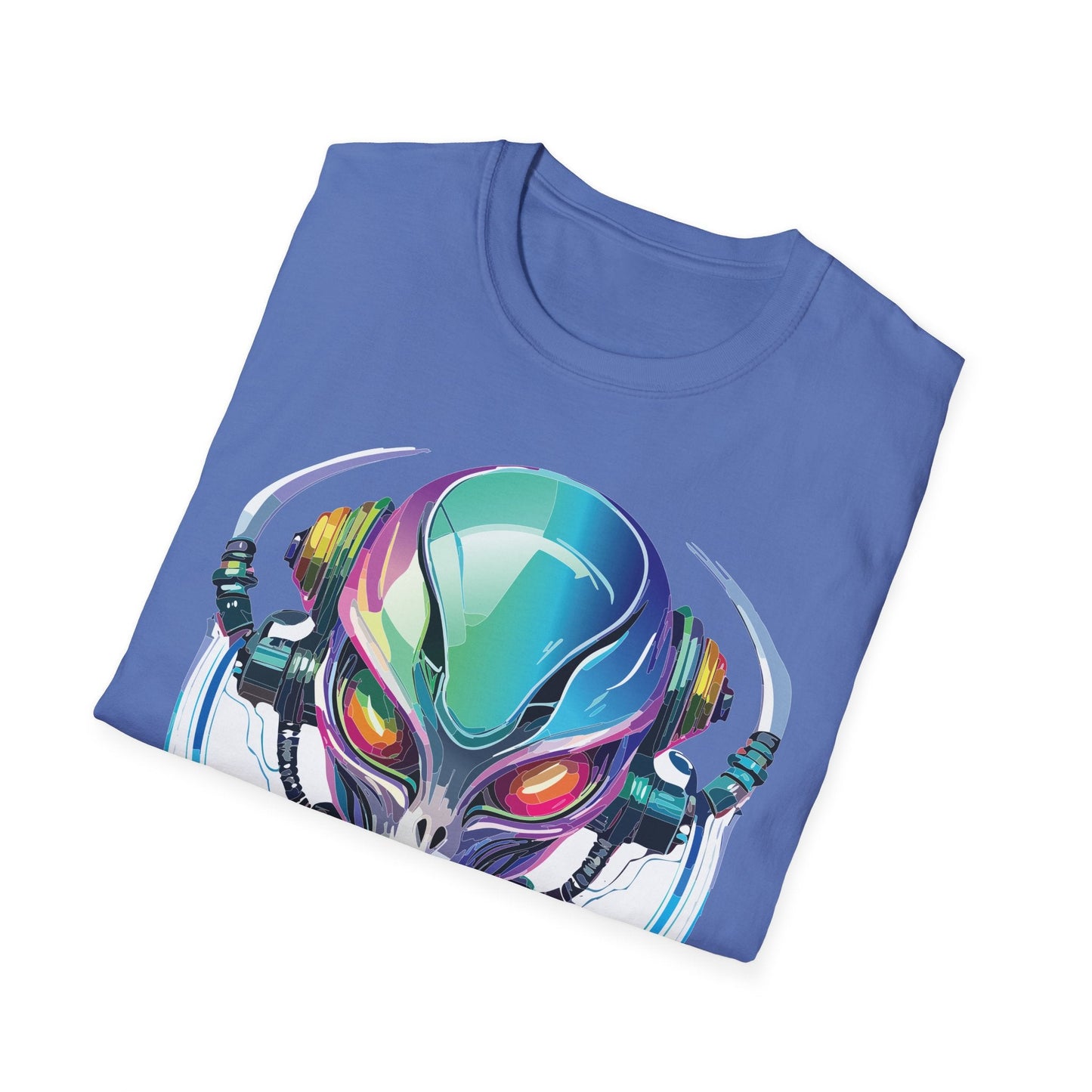 Alien Graphic Unisex Cotton Softstyle UFO Artwork Tee 3