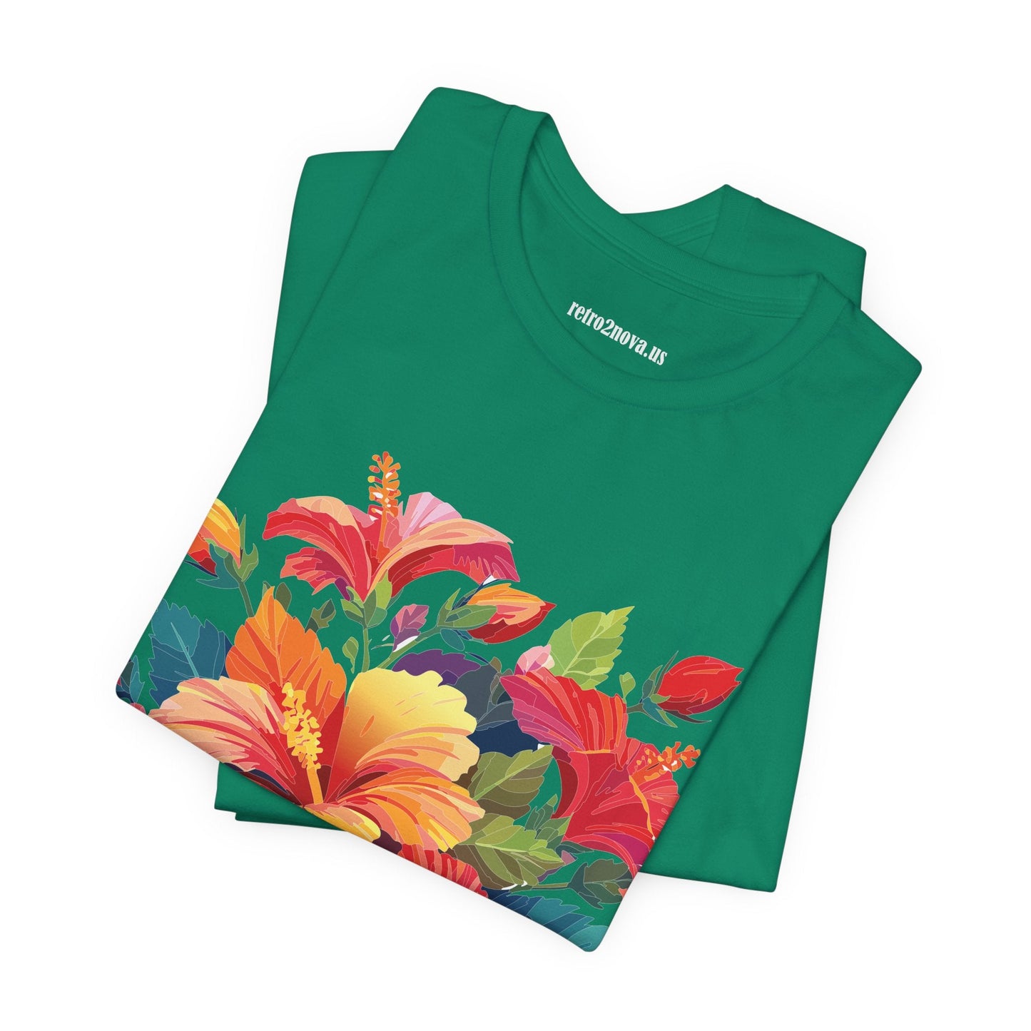 Retro2Nova Floral Shirt Unisex Jersey Short Sleeve Tee From Flowers Collection Bold Vibrant Design