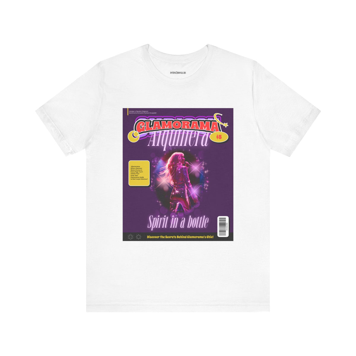 Magazine Cover Graphic Unisex Cotton Bella+Canvas Tee with Retro Poster ab26