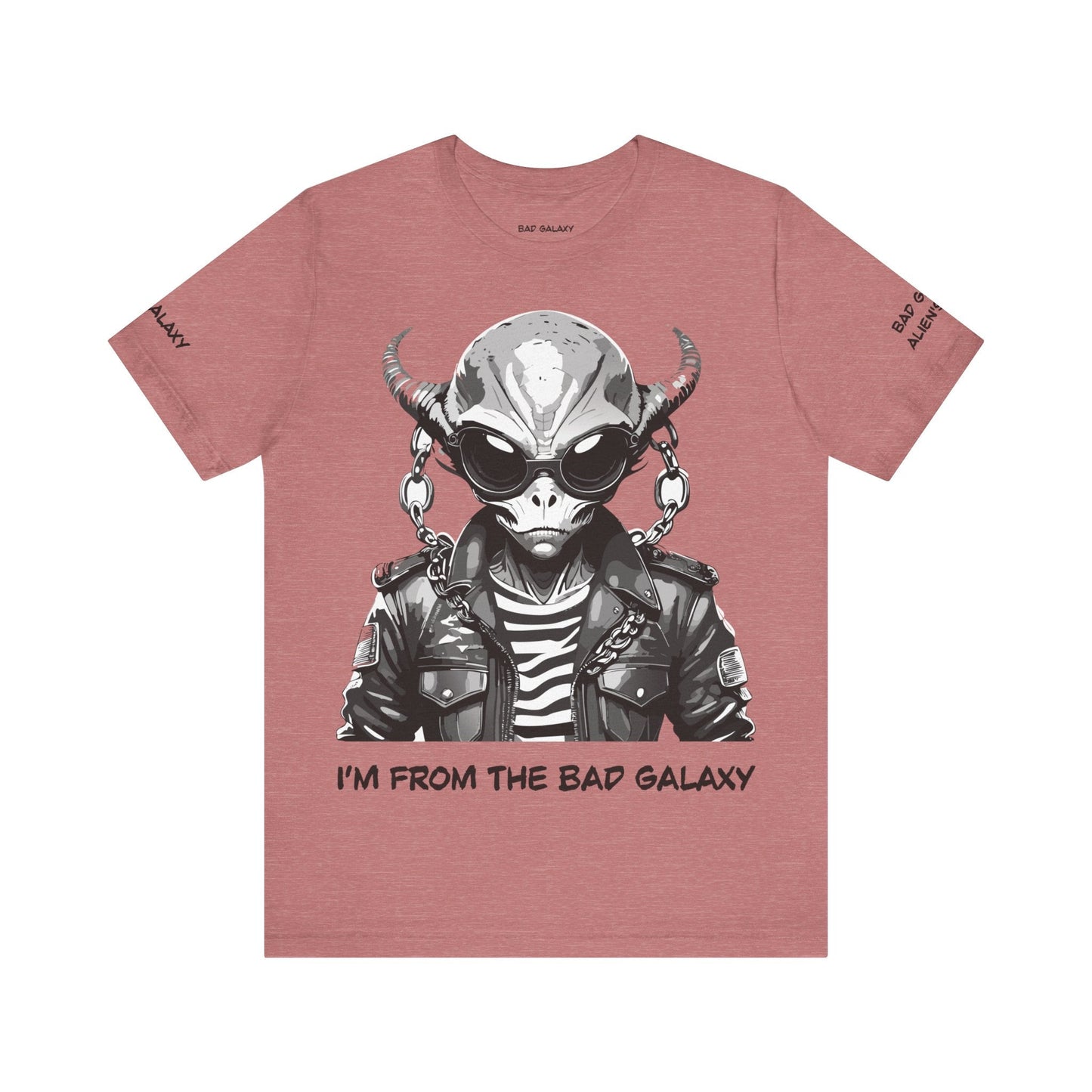 Tee Shirt With Alien From Bad Galaxy One Hundred Percent Cotton Lightweight USA Made With Eco Inks