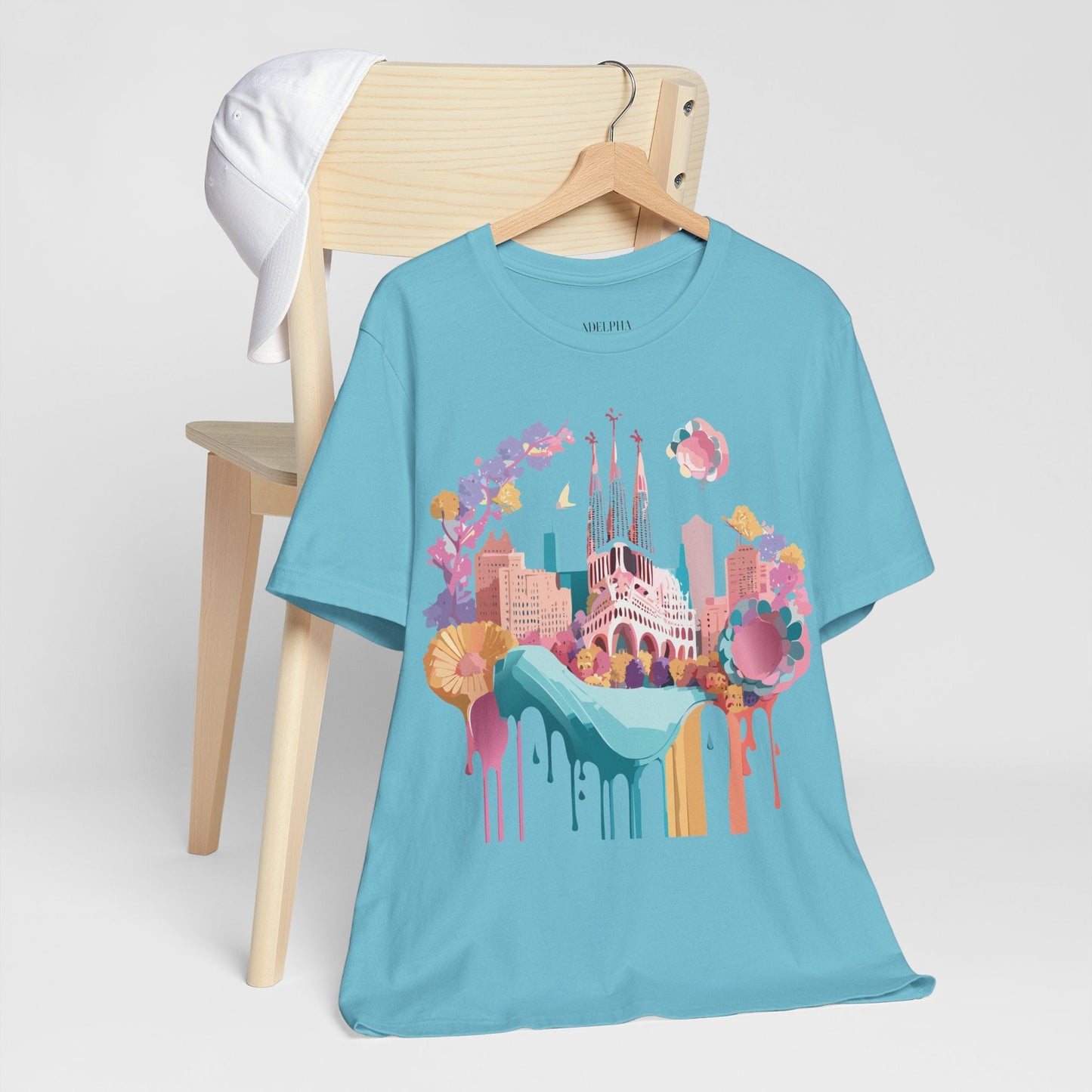 Unisex Graphic Tee Barcelona Design By Adelpha Vintage Artwork Unisex Jersey Short Sleeve Shirt