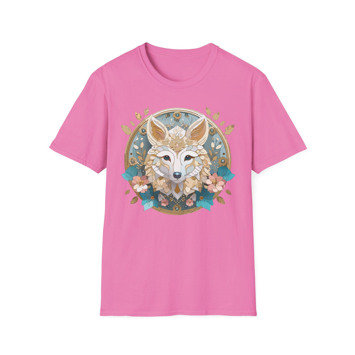 Floral Fox Mandala T-Shirt | Boho Fennec Fox Illustration