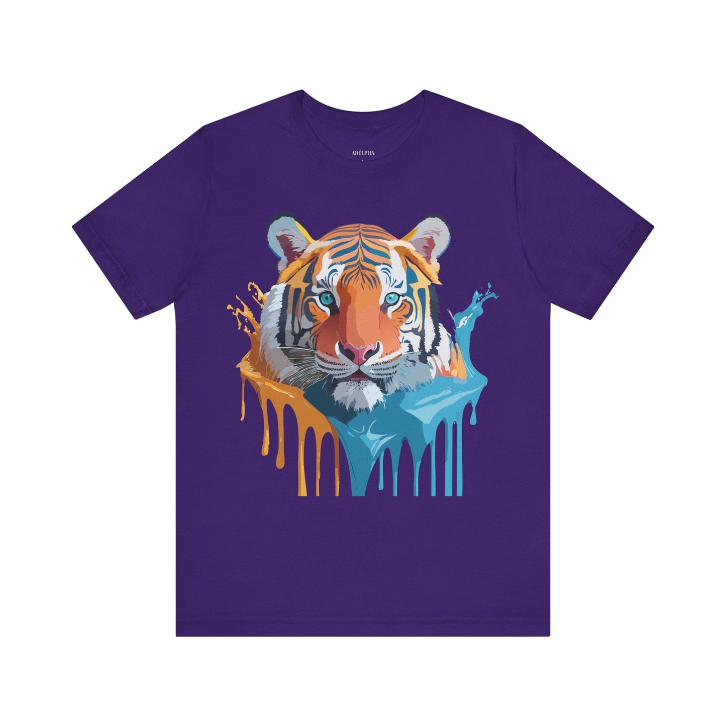 Tiger Graphic Tee Unisex Short Sleeve Shirt Featuring Vintage Inspired Artwork By Adelpha