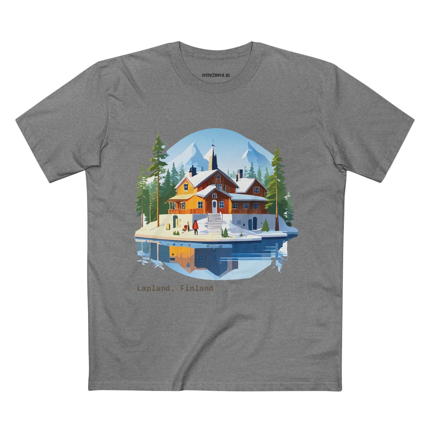 Lapland Travel Shirt Unisex Premium Cotton Tee With Original Art Design Retro2Nova
