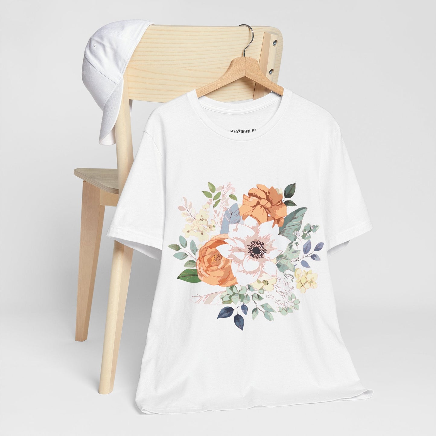 Unisex Floral Shirt Jersey Short Sleeve Tee Lightweight Breathable Flowers Collection Retro2Nova
