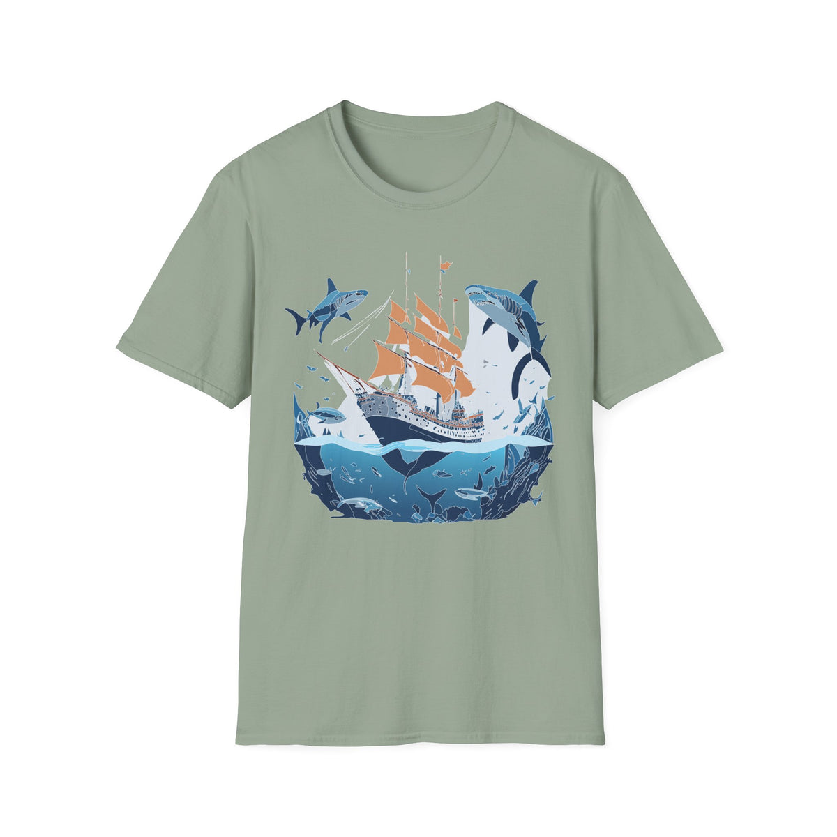 Ocean U boat Graphic Tee Gildan Unisex 100 Cotton Tee Shirt h37
