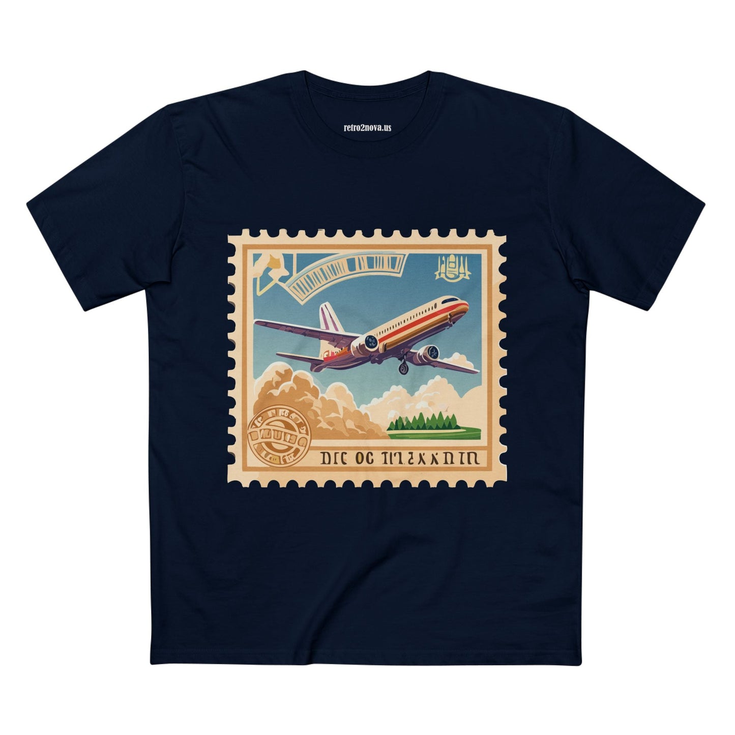 Postage Stamp Shirt Unisex Premium Cotton Tee With Original Art Design Retro2Nova